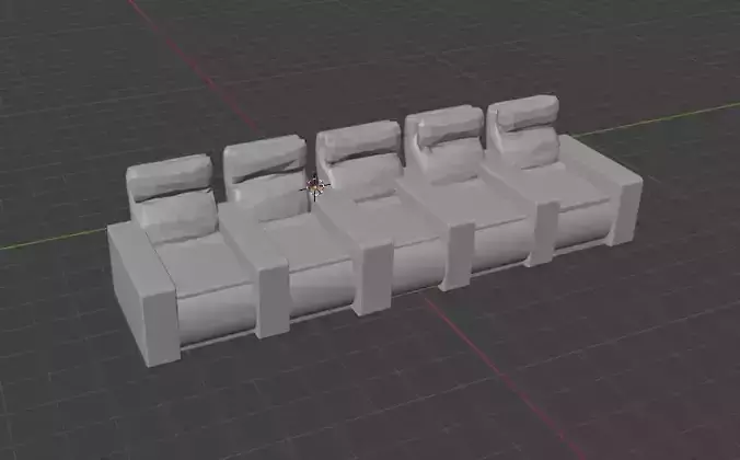 Cinema 5 Seater STL FBX OBJ  3D Printable Digital File 3D print model