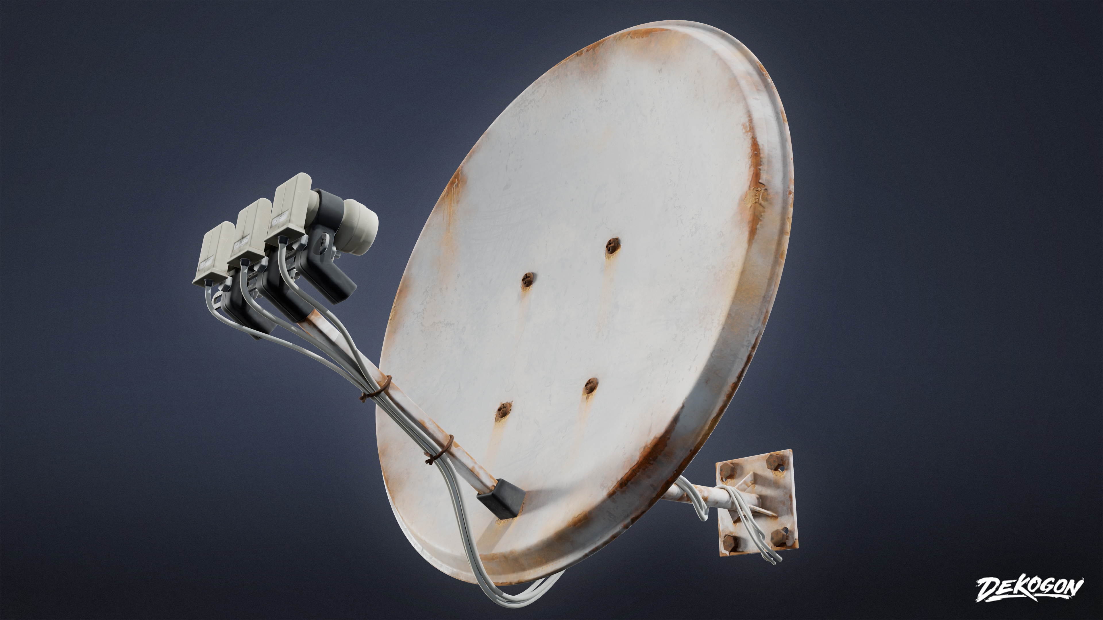 SUBURBS - Satellite Dishes 01 - LOW POLY AND NANITE Low-poly 3D model_5