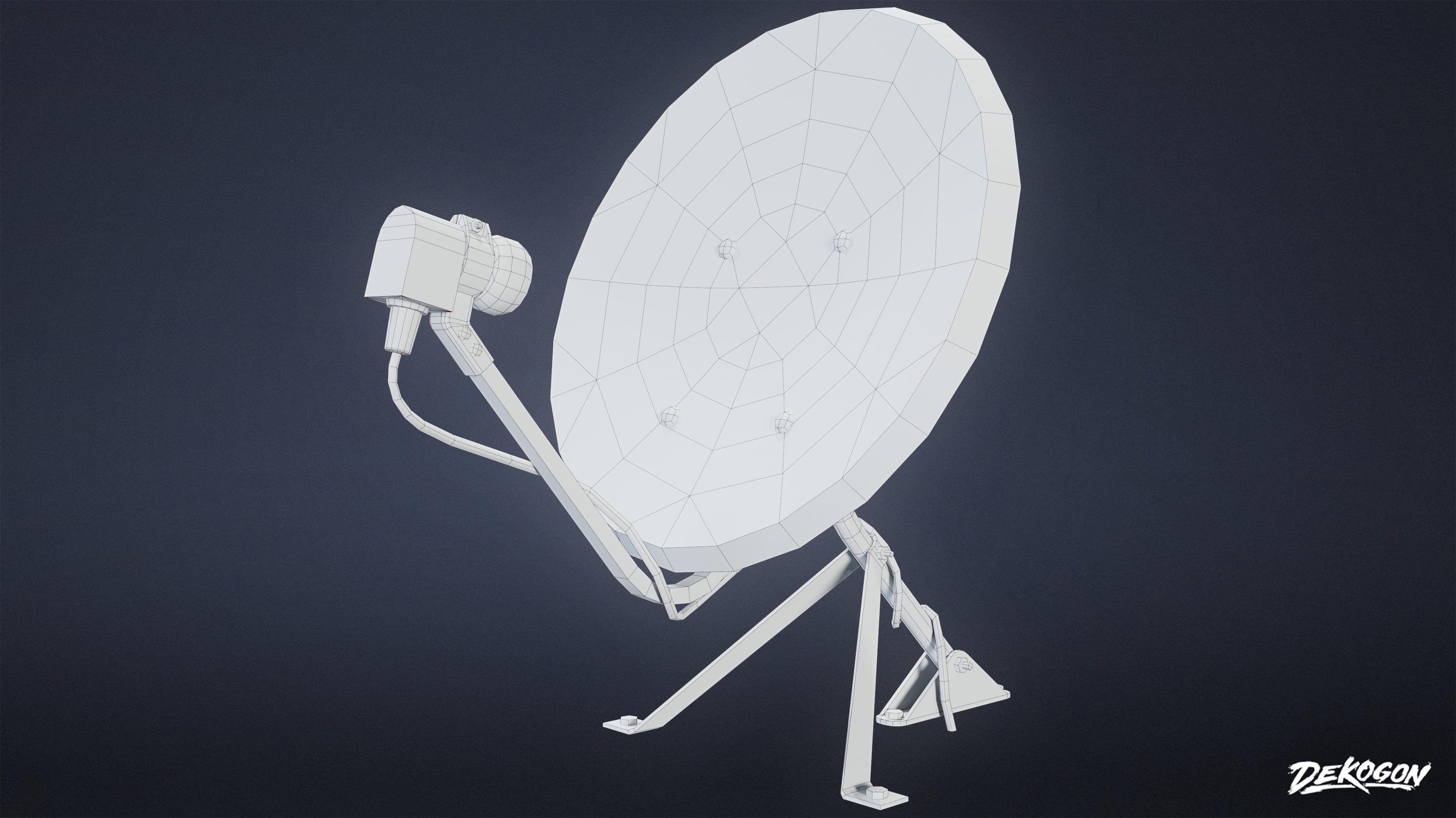 SUBURBS - Satellite Dishes 01 - LOW POLY AND NANITE Low-poly 3D model_18