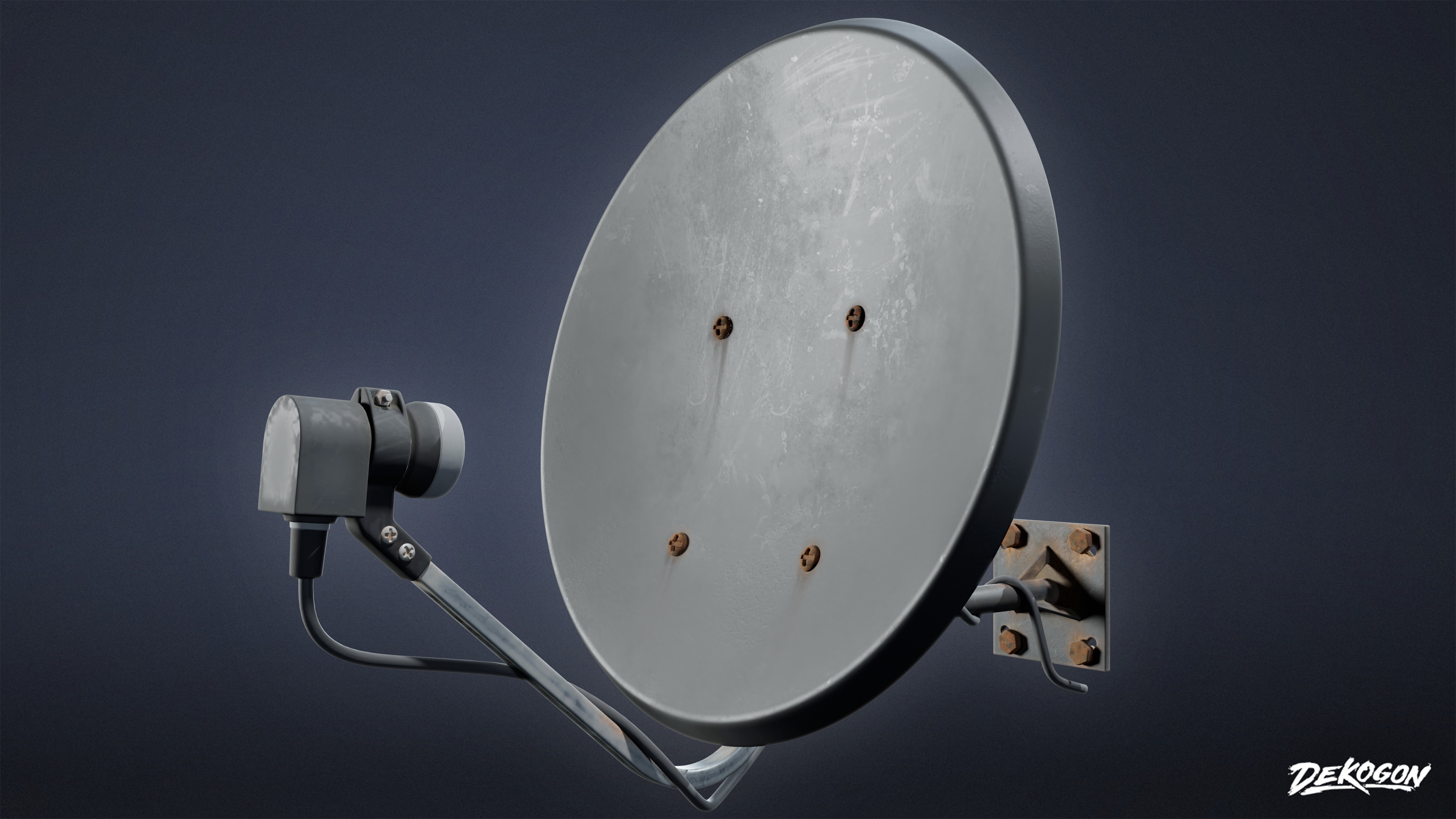 SUBURBS - Satellite Dishes 01 - LOW POLY AND NANITE Low-poly 3D model_4