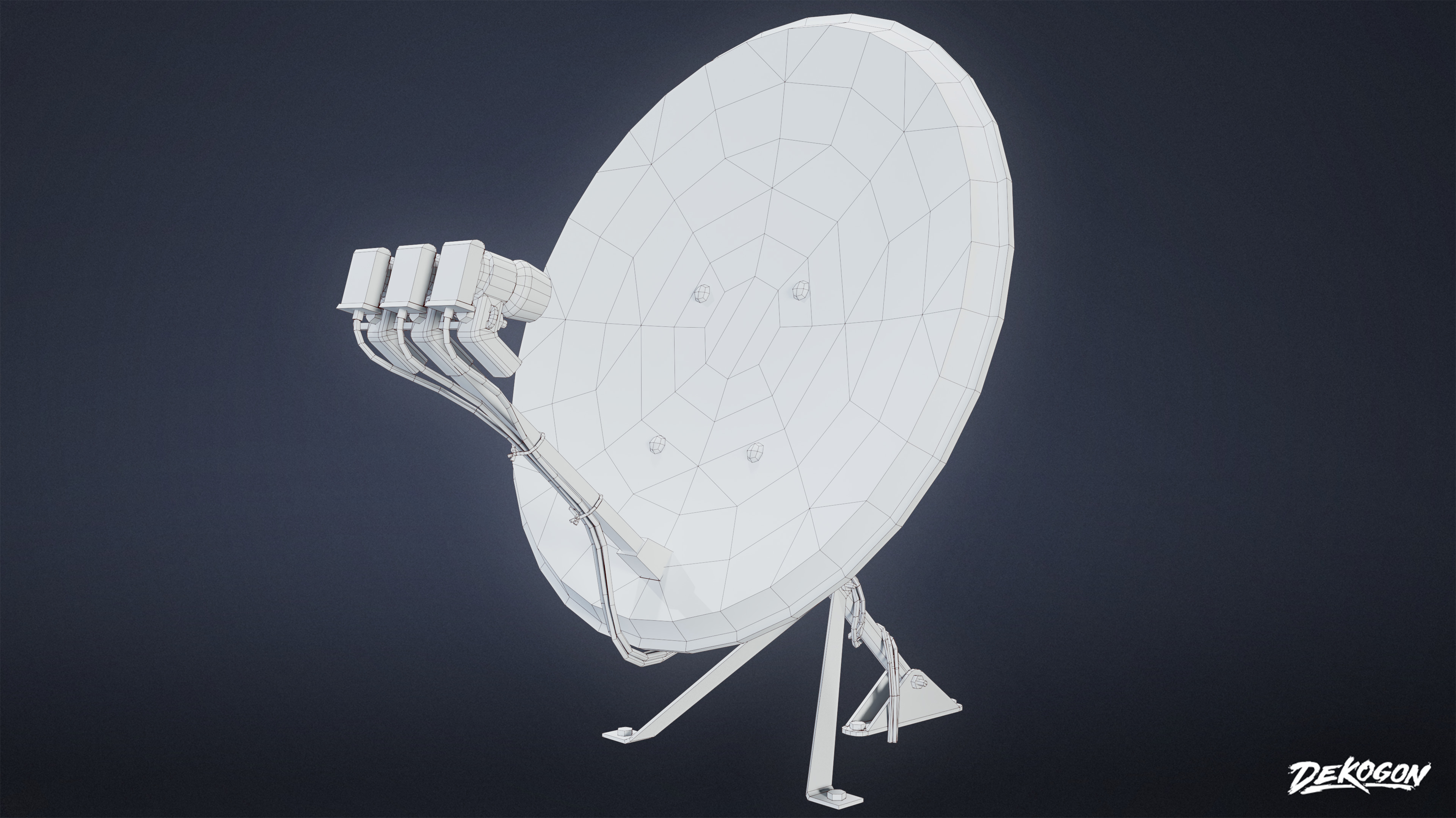 SUBURBS - Satellite Dishes 01 - LOW POLY AND NANITE Low-poly 3D model_17