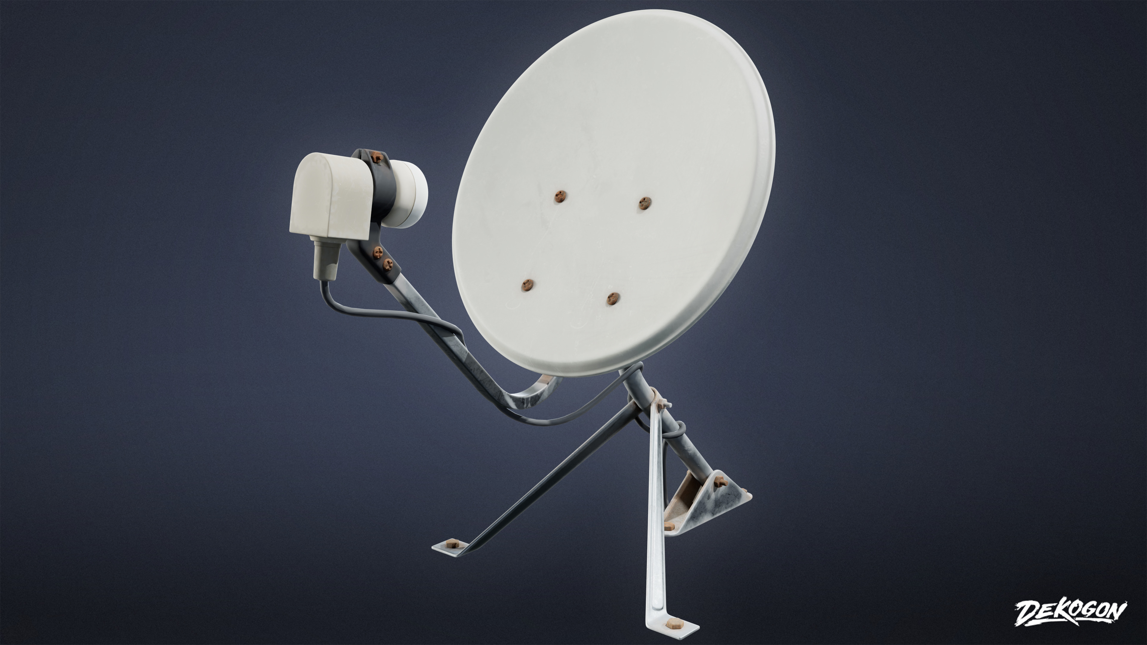 SUBURBS - Satellite Dishes 01 - LOW POLY AND NANITE Low-poly 3D model_11