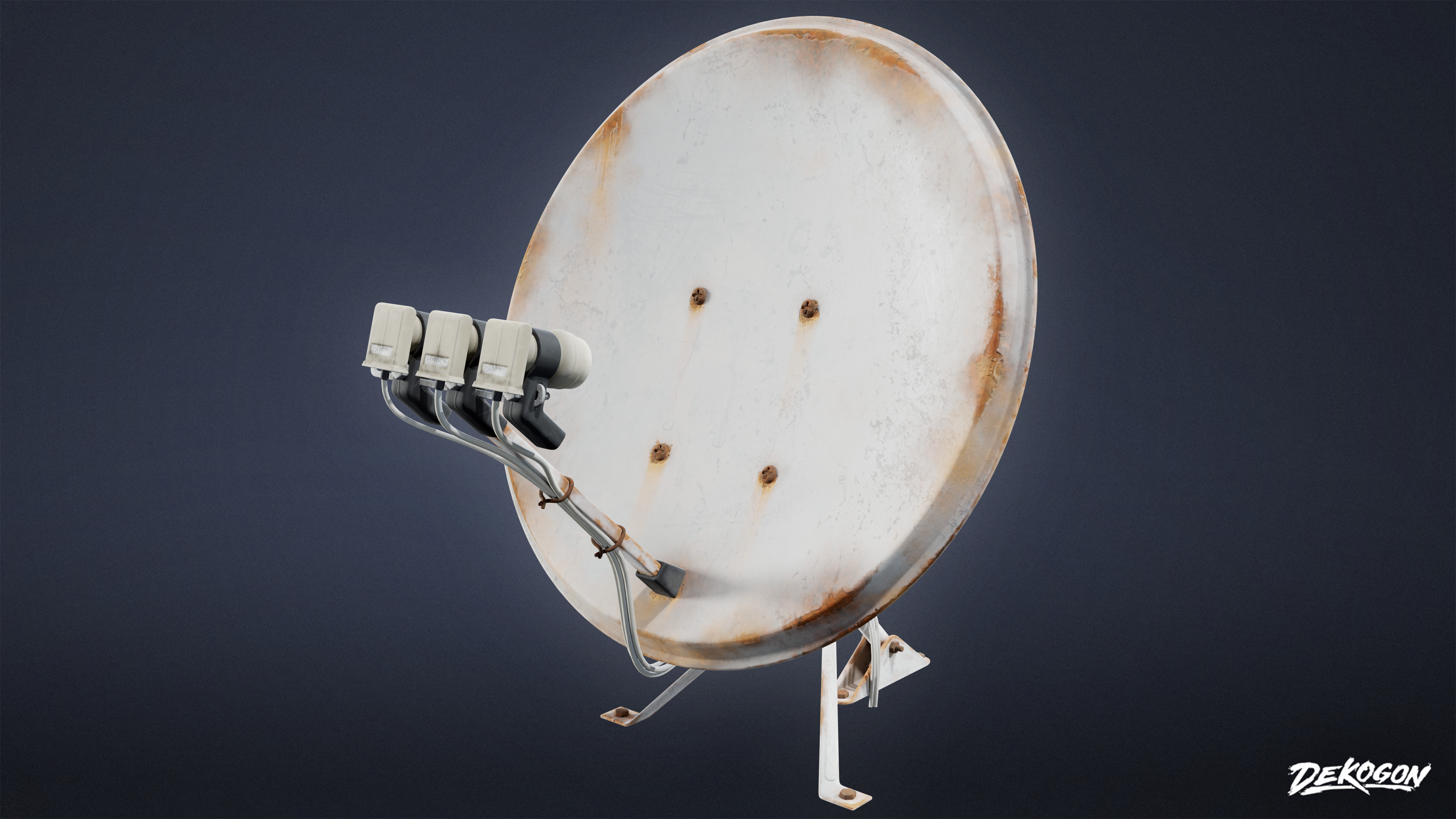 SUBURBS - Satellite Dishes 01 - LOW POLY AND NANITE Low-poly 3D model_9