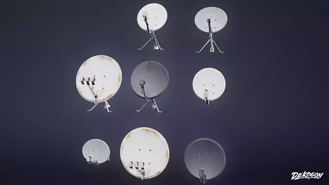 SUBURBS - Satellite Dishes 01 - LOW POLY AND NANITE
