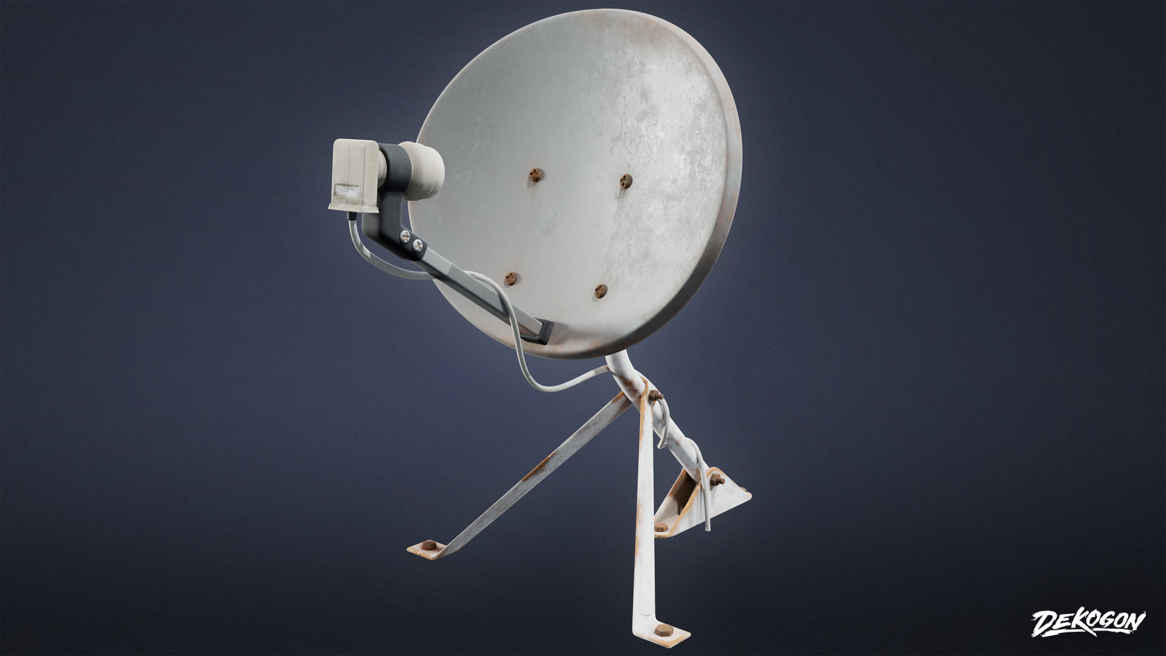 SUBURBS - Satellite Dishes 01 - LOW POLY AND NANITE Low-poly 3D model_10
