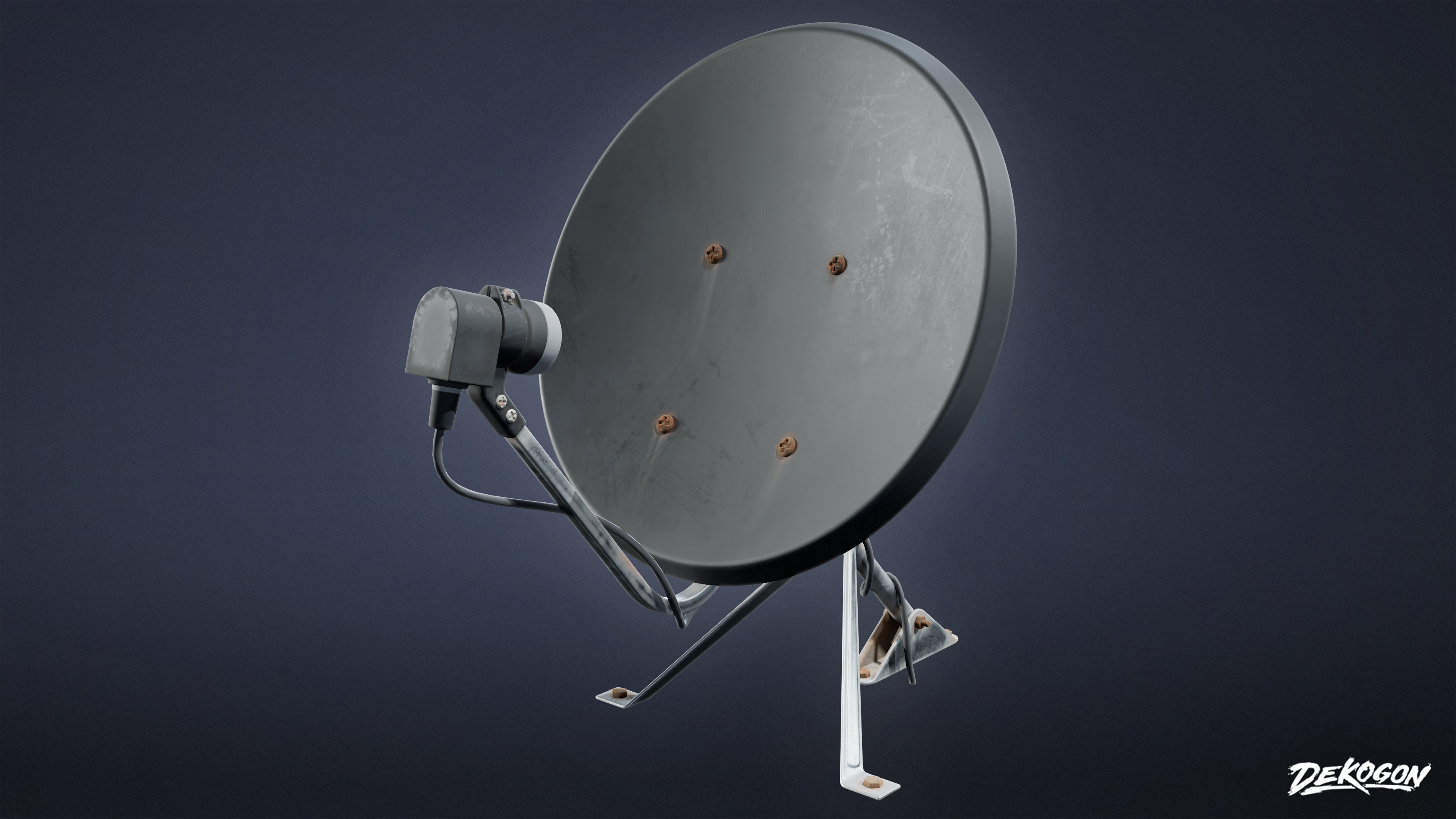 SUBURBS - Satellite Dishes 01 - LOW POLY AND NANITE Low-poly 3D model_8