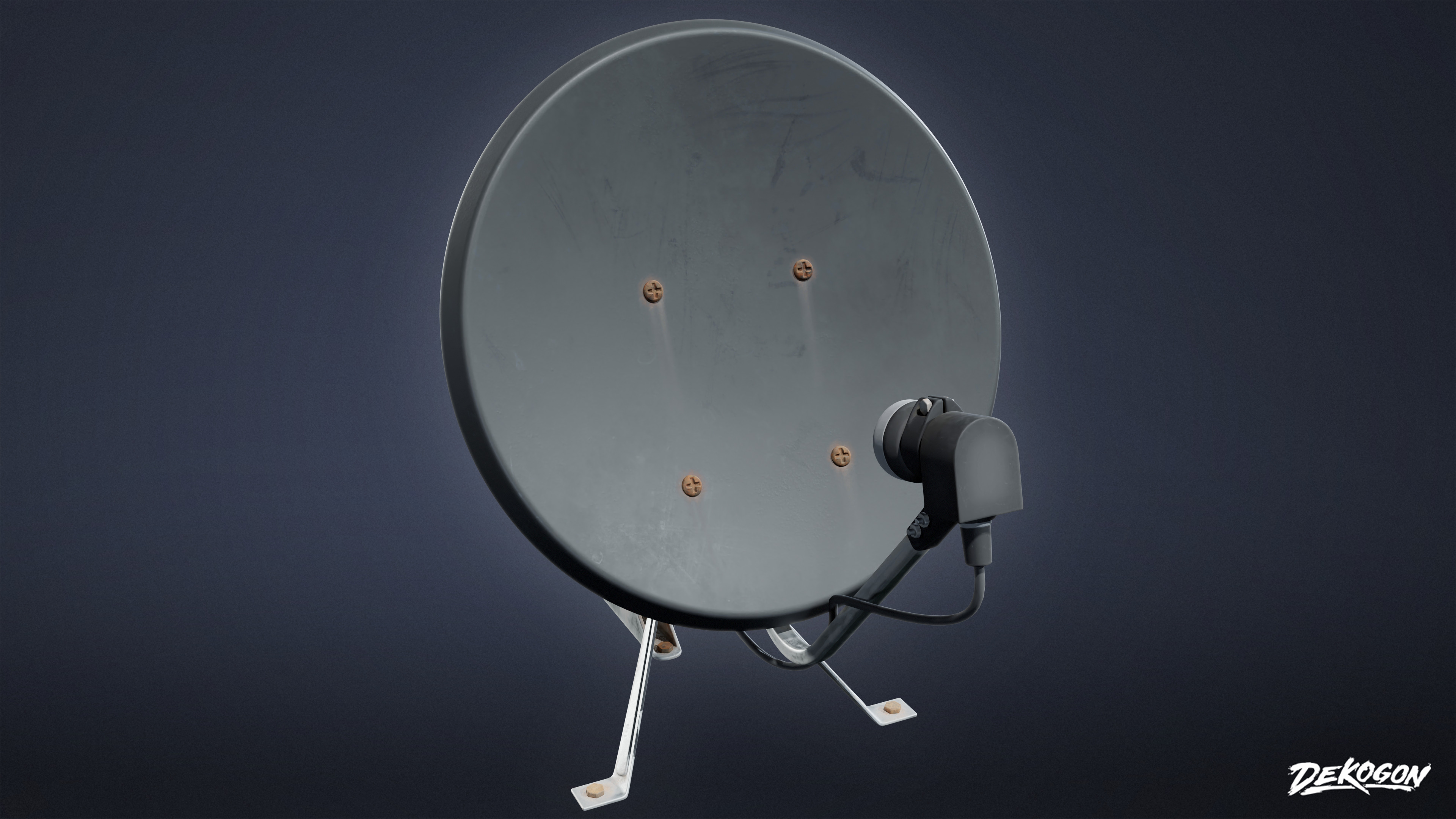 SUBURBS - Satellite Dishes 01 - LOW POLY AND NANITE Low-poly 3D model_13