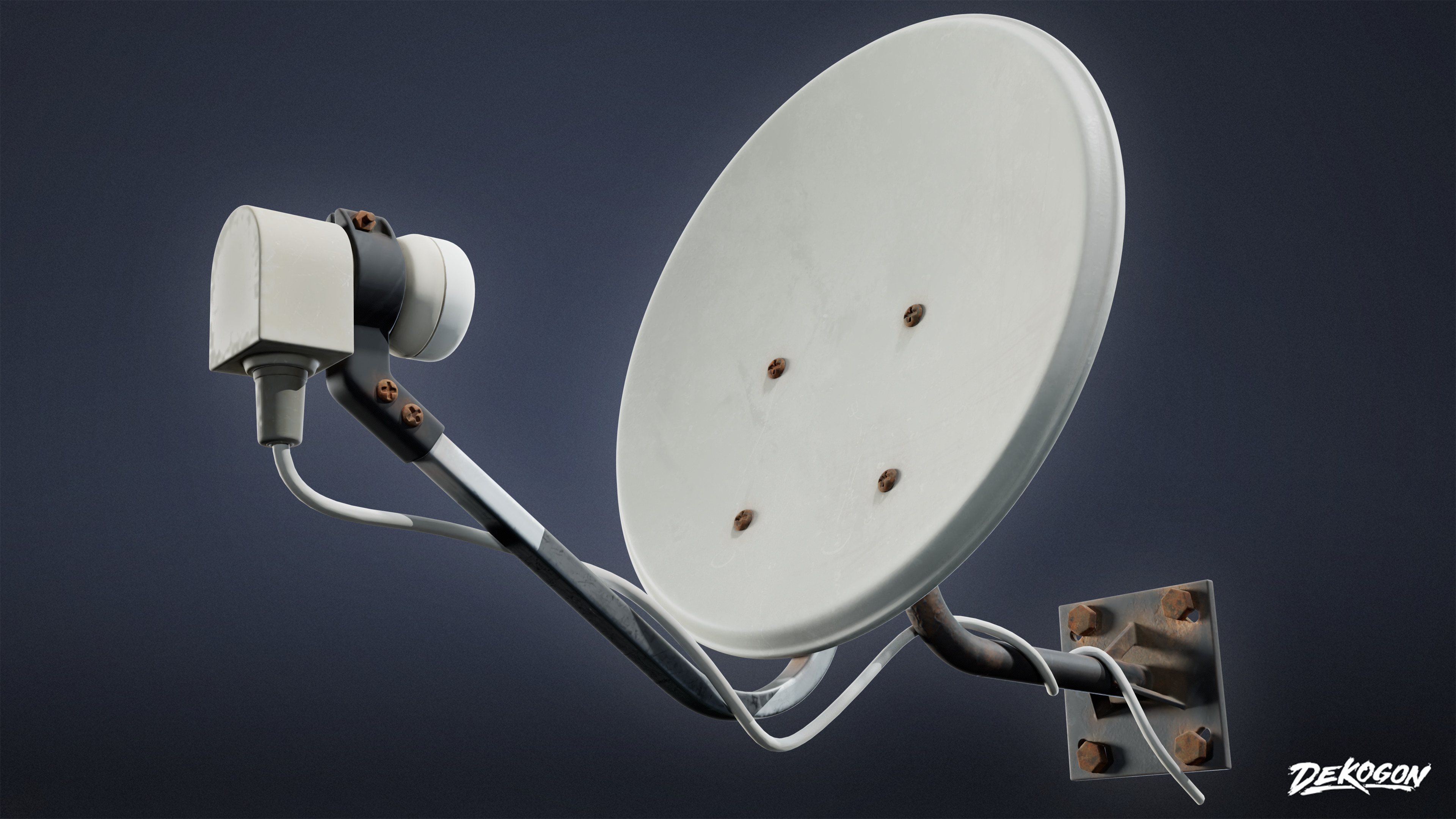 SUBURBS - Satellite Dishes 01 - LOW POLY AND NANITE Low-poly 3D model_7