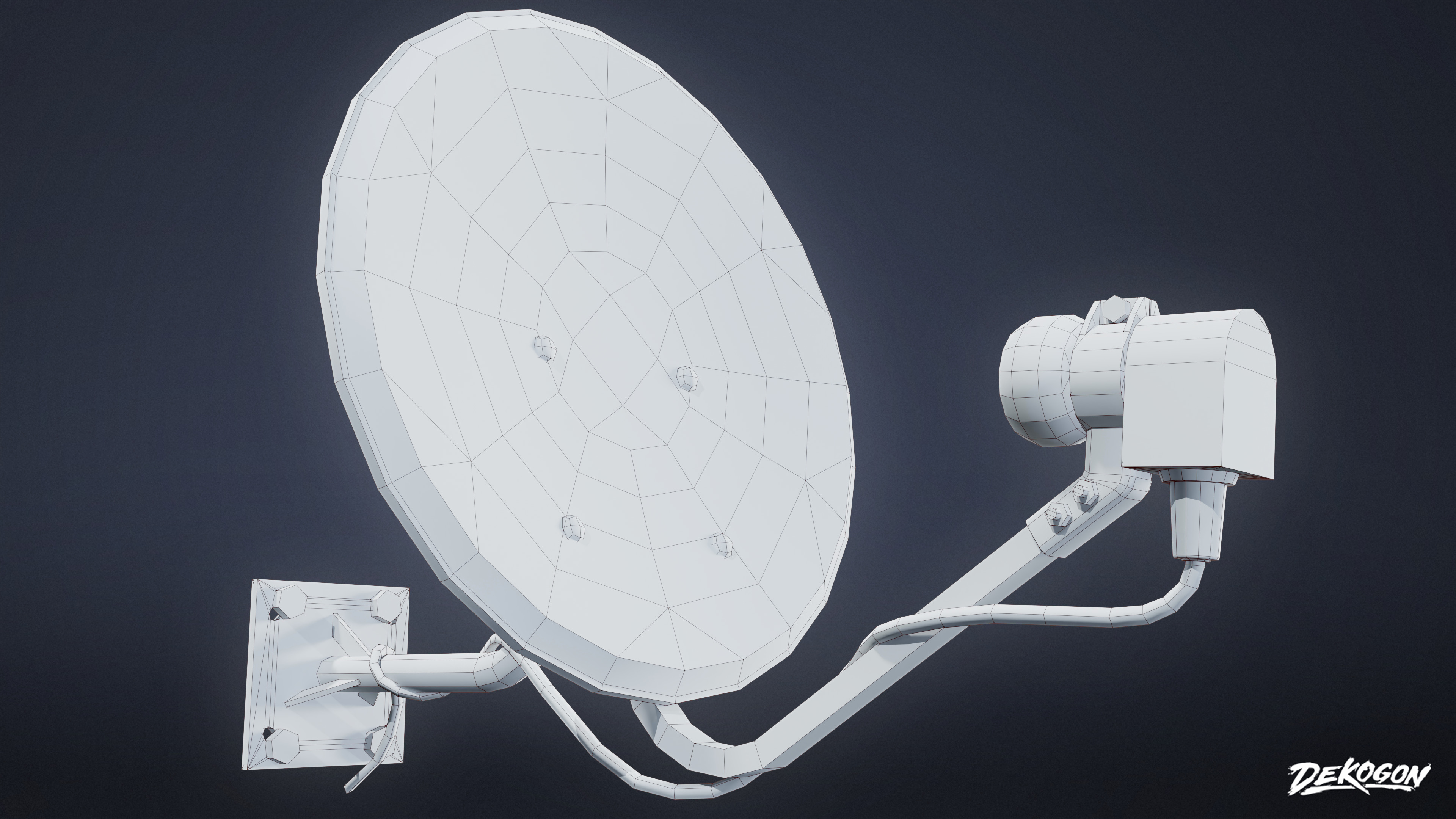 SUBURBS - Satellite Dishes 01 - LOW POLY AND NANITE Low-poly 3D model_19