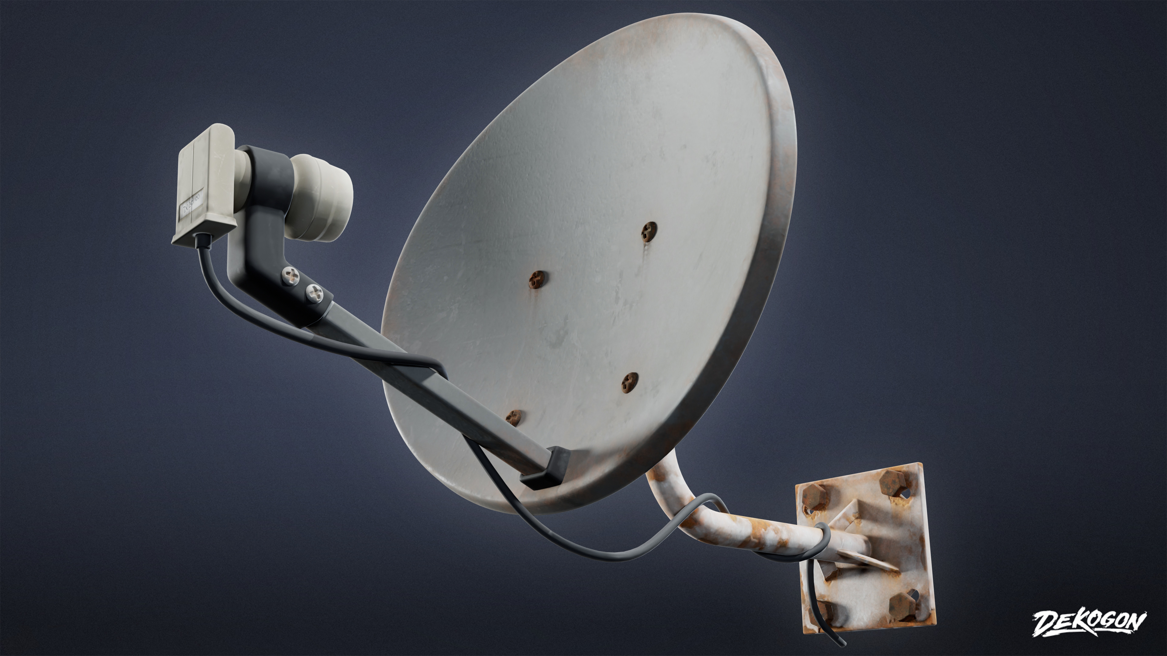 SUBURBS - Satellite Dishes 01 - LOW POLY AND NANITE Low-poly 3D model_6