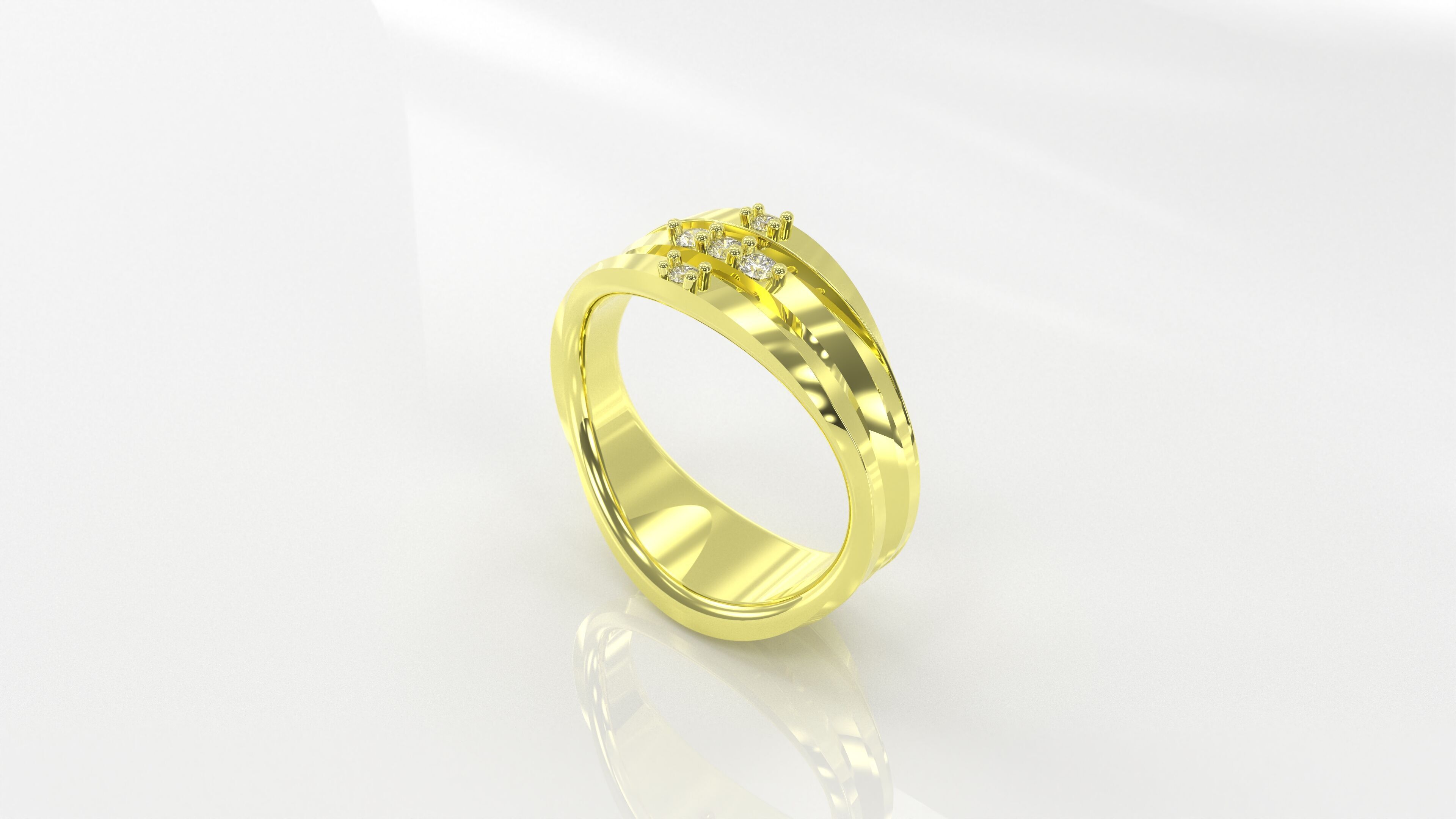 Gold Wedding Ring 3D model_1