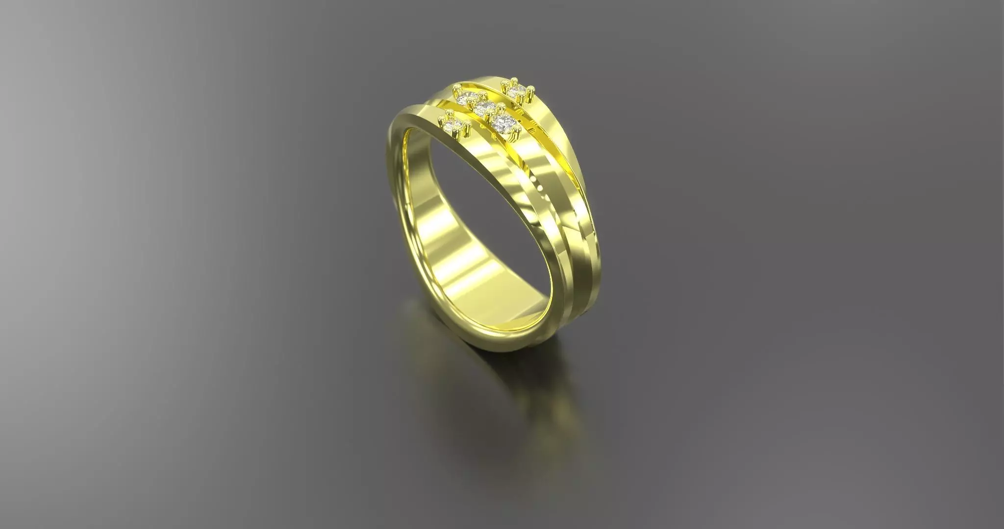 Gold Wedding Ring 3D model_0