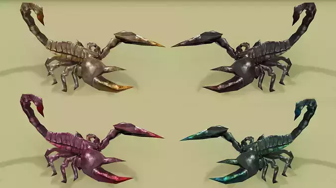 SCORPION RIGGED ANIMATED 4 Low-poly 3D model