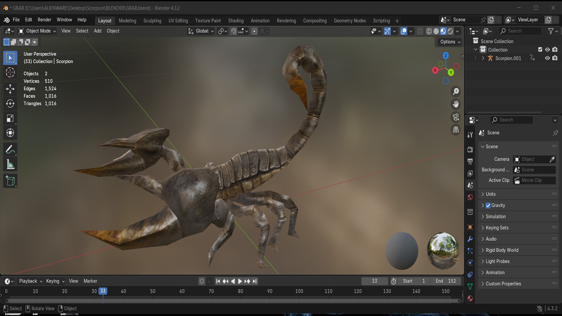 SCORPION RIGGED ANIMATED 4 Low-poly 3D model_9