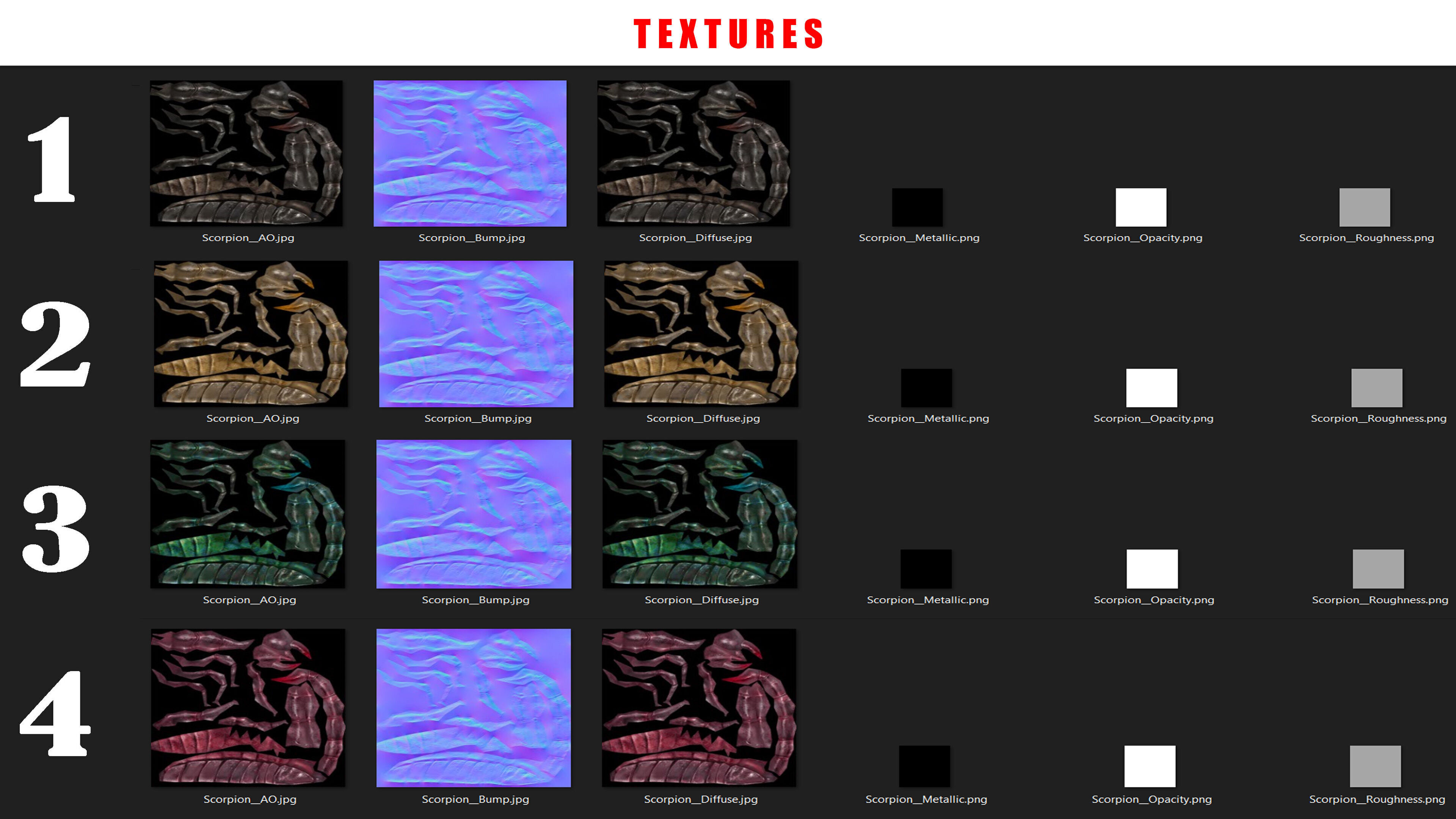 SCORPION RIGGED ANIMATED 4 Low-poly 3D model_12