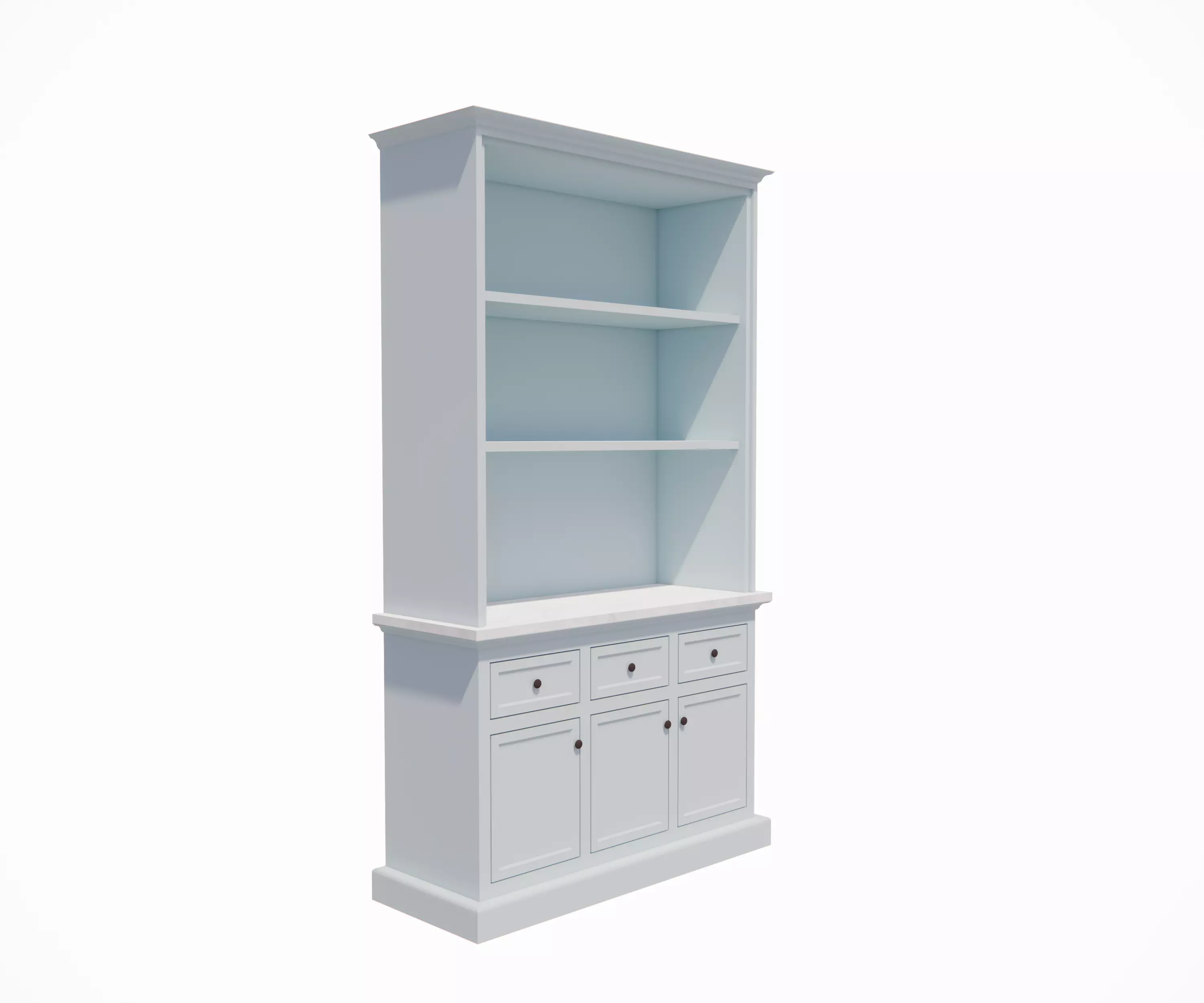 Freestanding Shelf with Counter and Cabinets 3D model_0