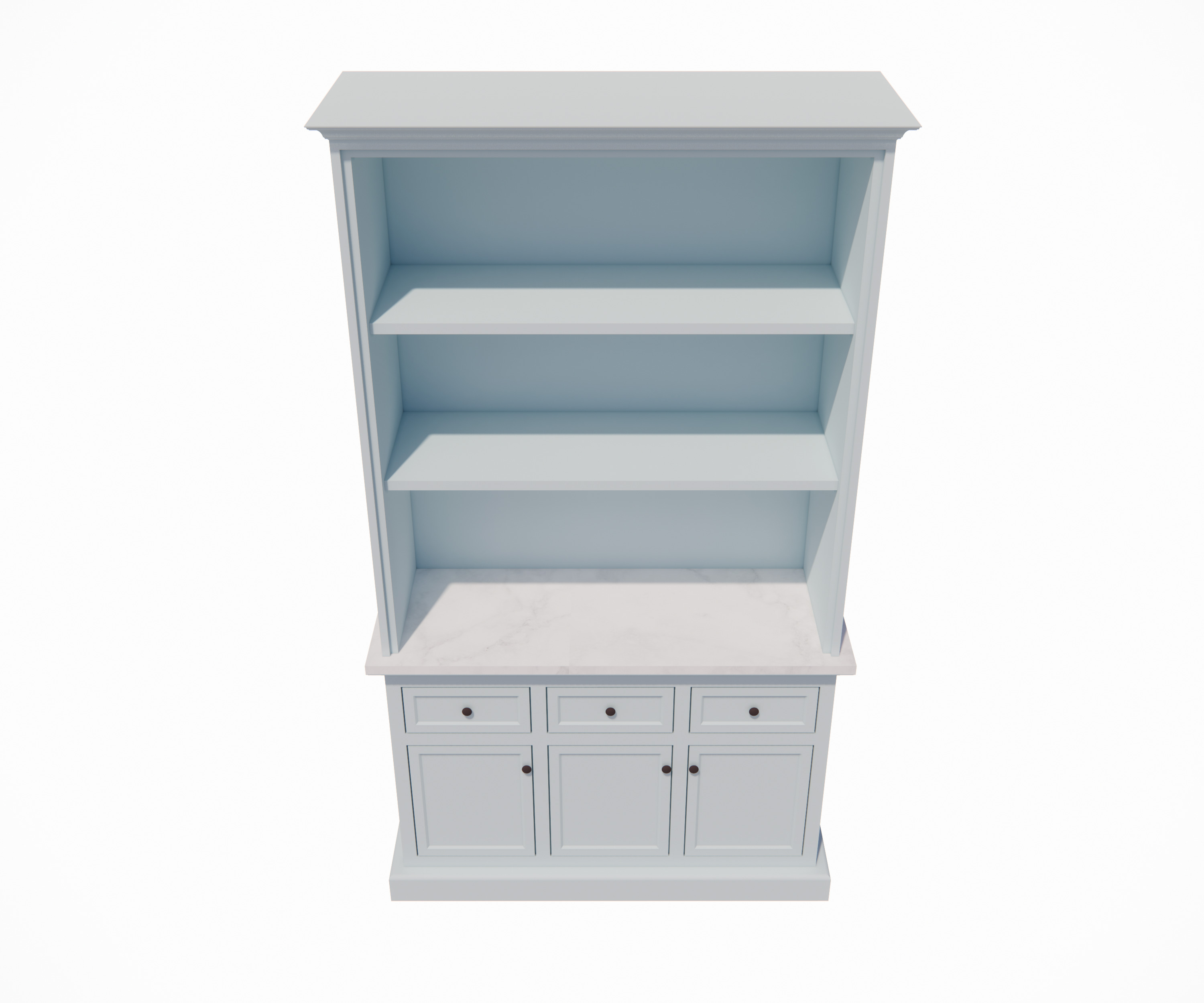 Freestanding Shelf with Counter and Cabinets 3D model_1