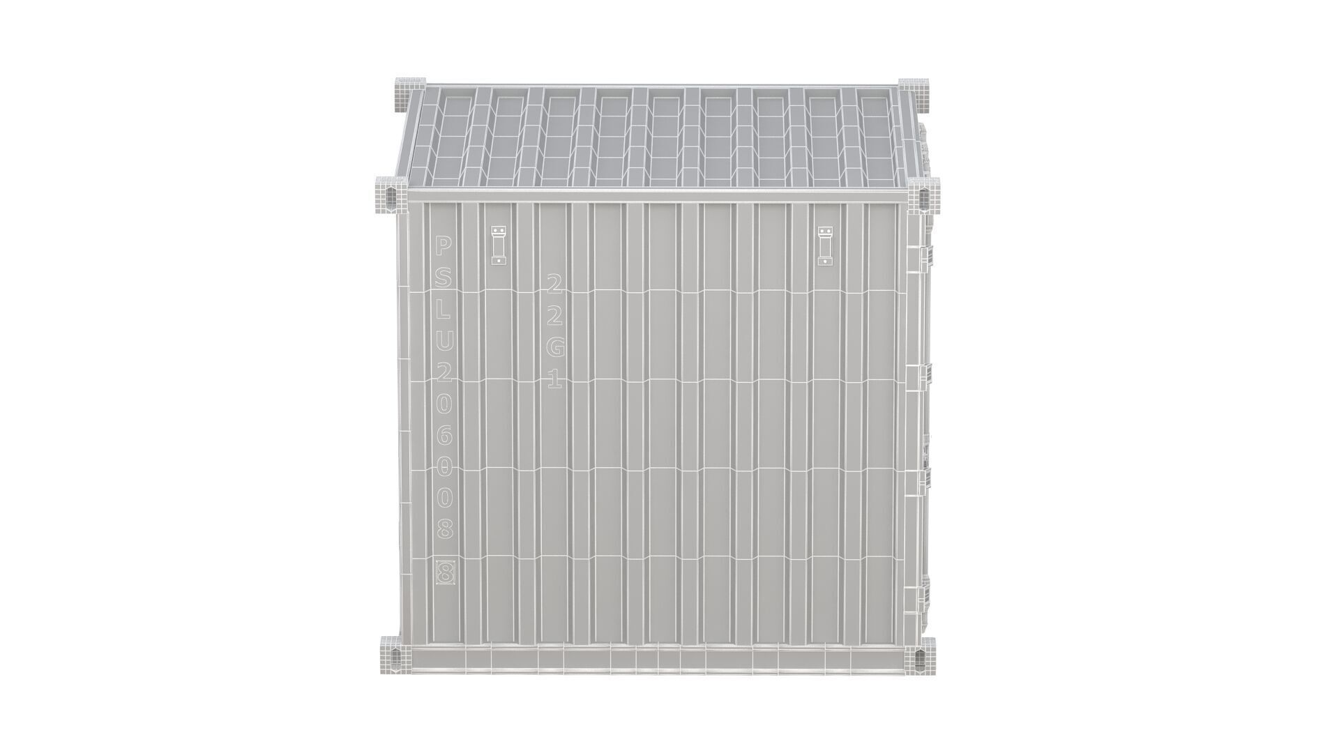 8ft Shipping Container Gray 3D model_10