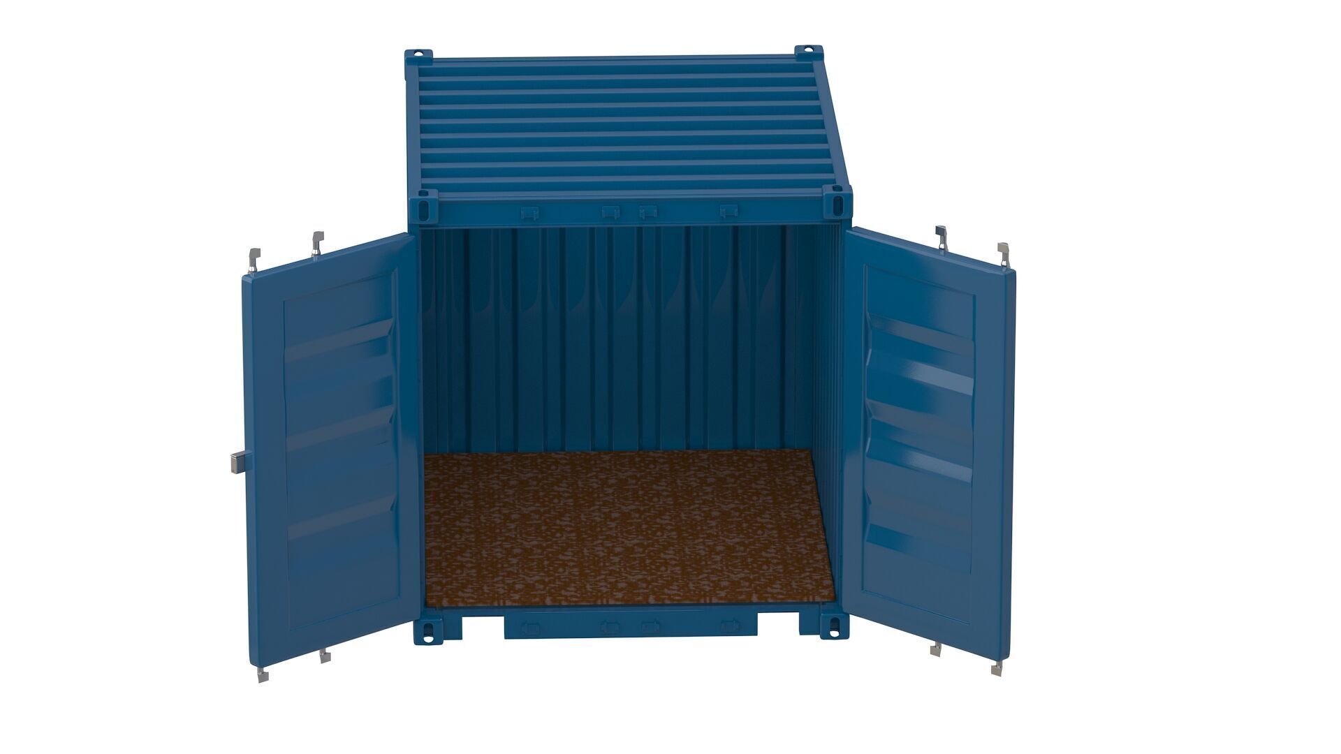 8ft Shipping Container Gray 3D model_4