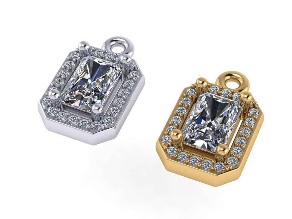 Pendant necklace with a gemstone Radiand 3D model 3D print model_6