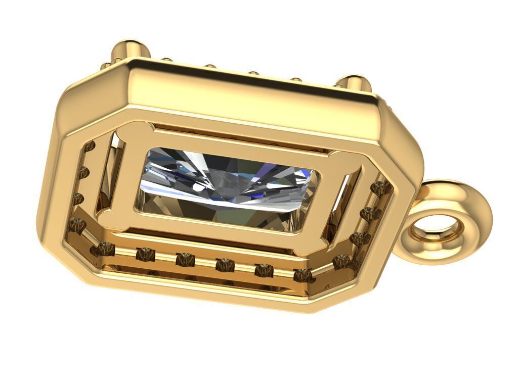 Pendant necklace with a gemstone Radiand 3D model 3D print model_3