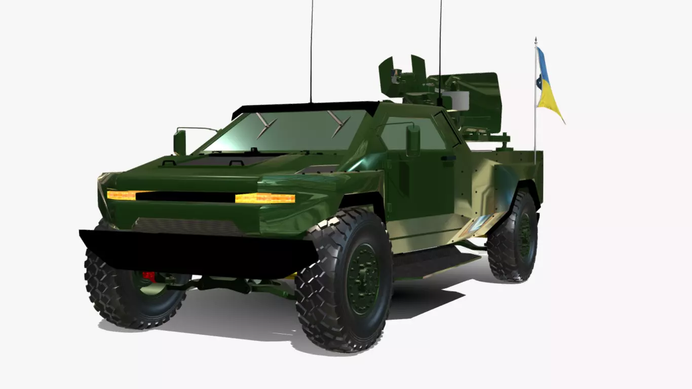 conceito veiculo blindado 4x4 Low-poly 3D model