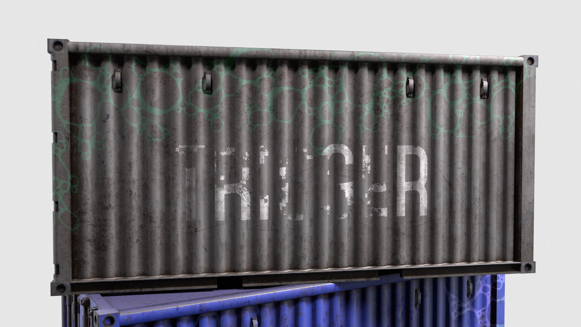 Containers Low-poly 3D model_2