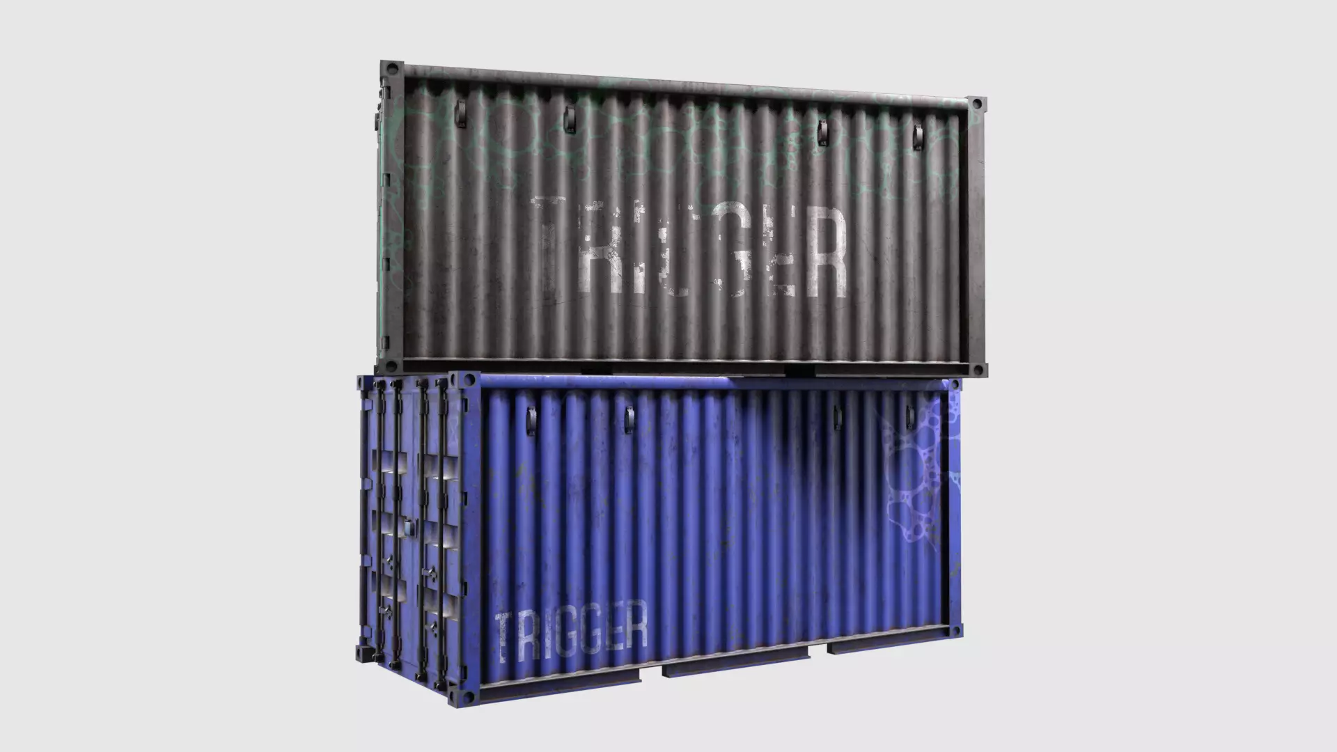 Containers Low-poly 3D model_0