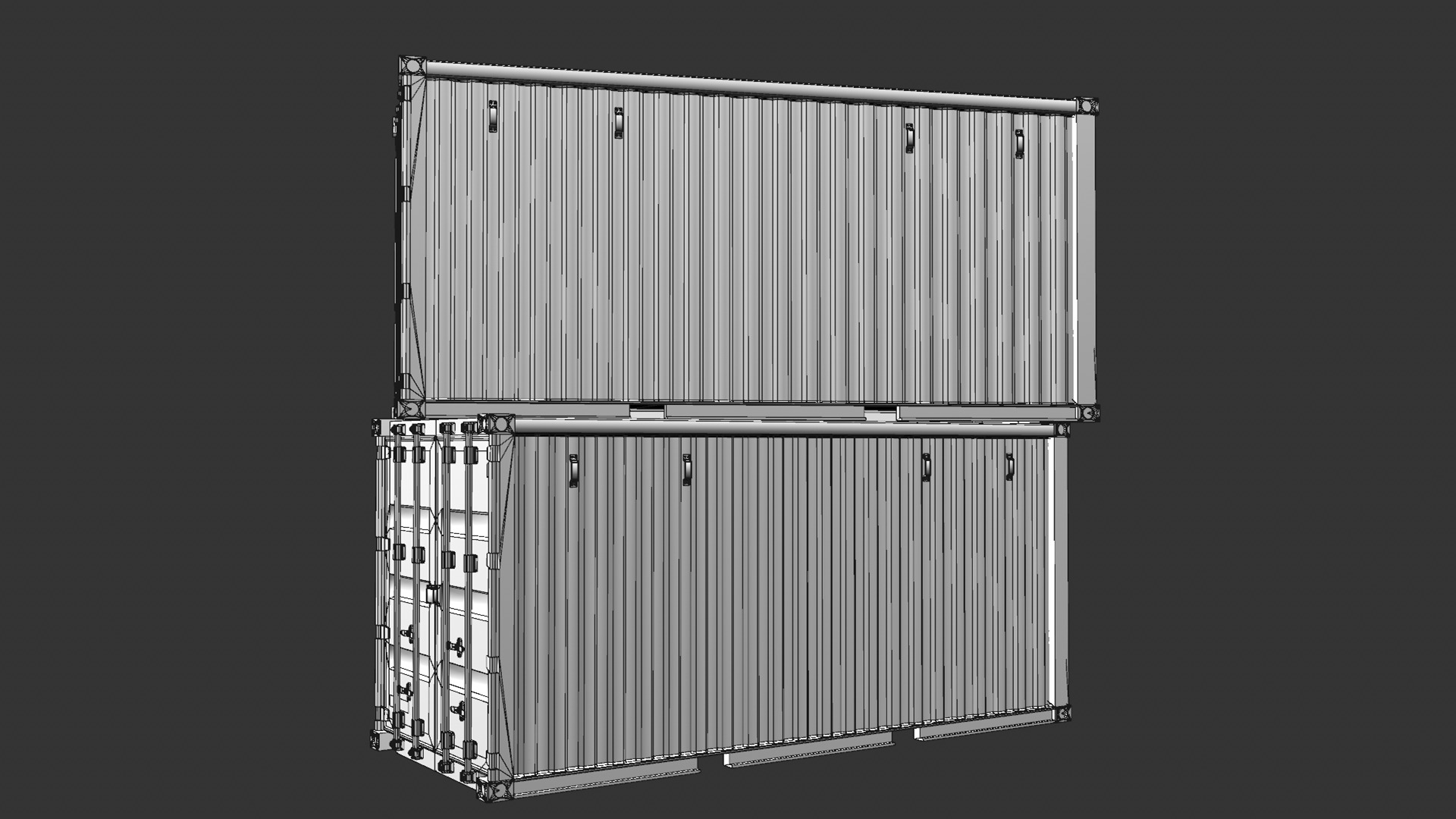 Containers Low-poly 3D model_11