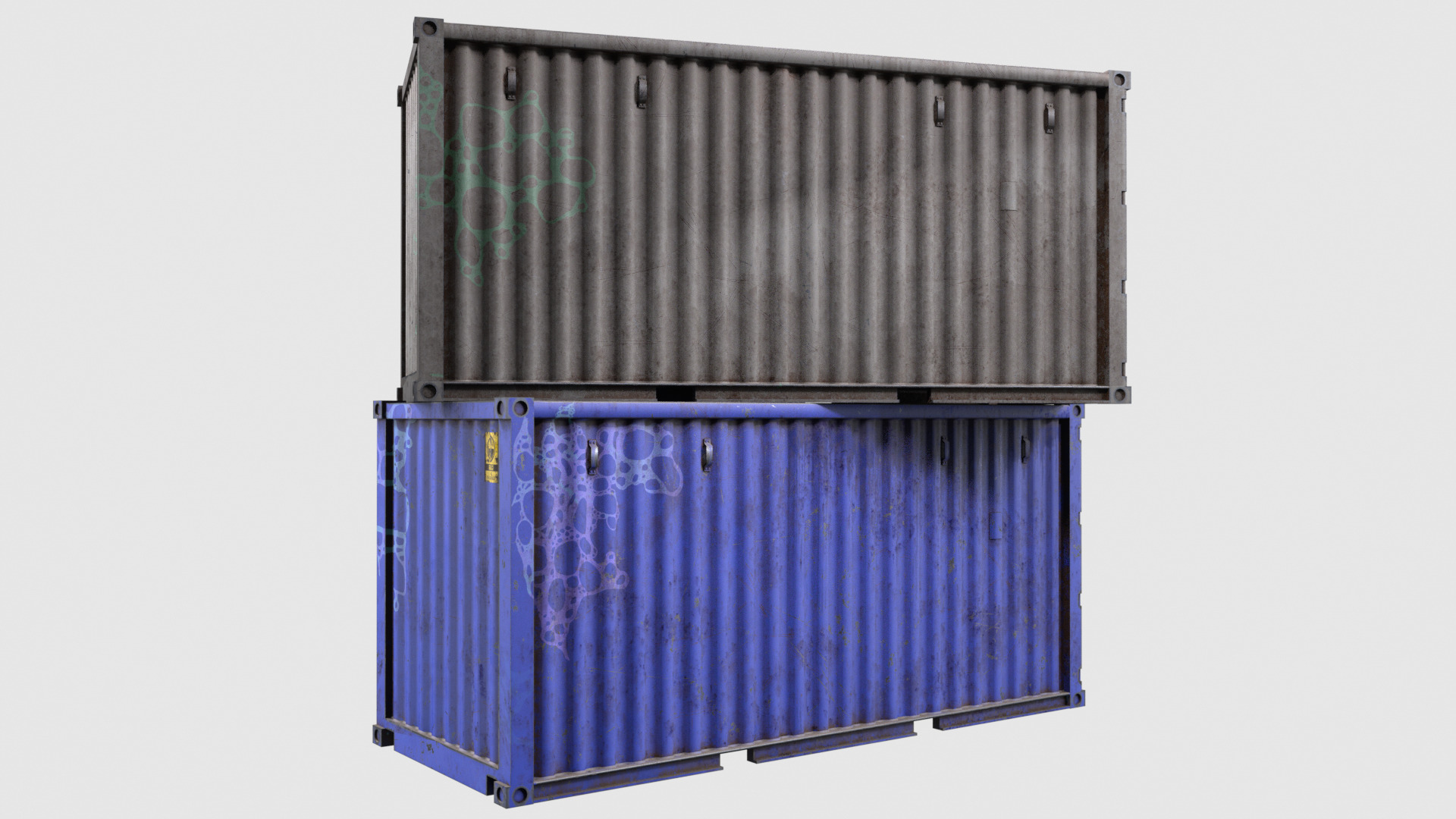 Containers Low-poly 3D model_5