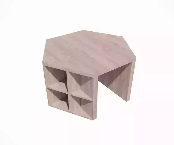 Hexagonal Desk with Bookshelves