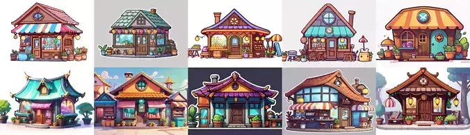 Base house bundle 1 pack 100 fbx Low-poly 3D model