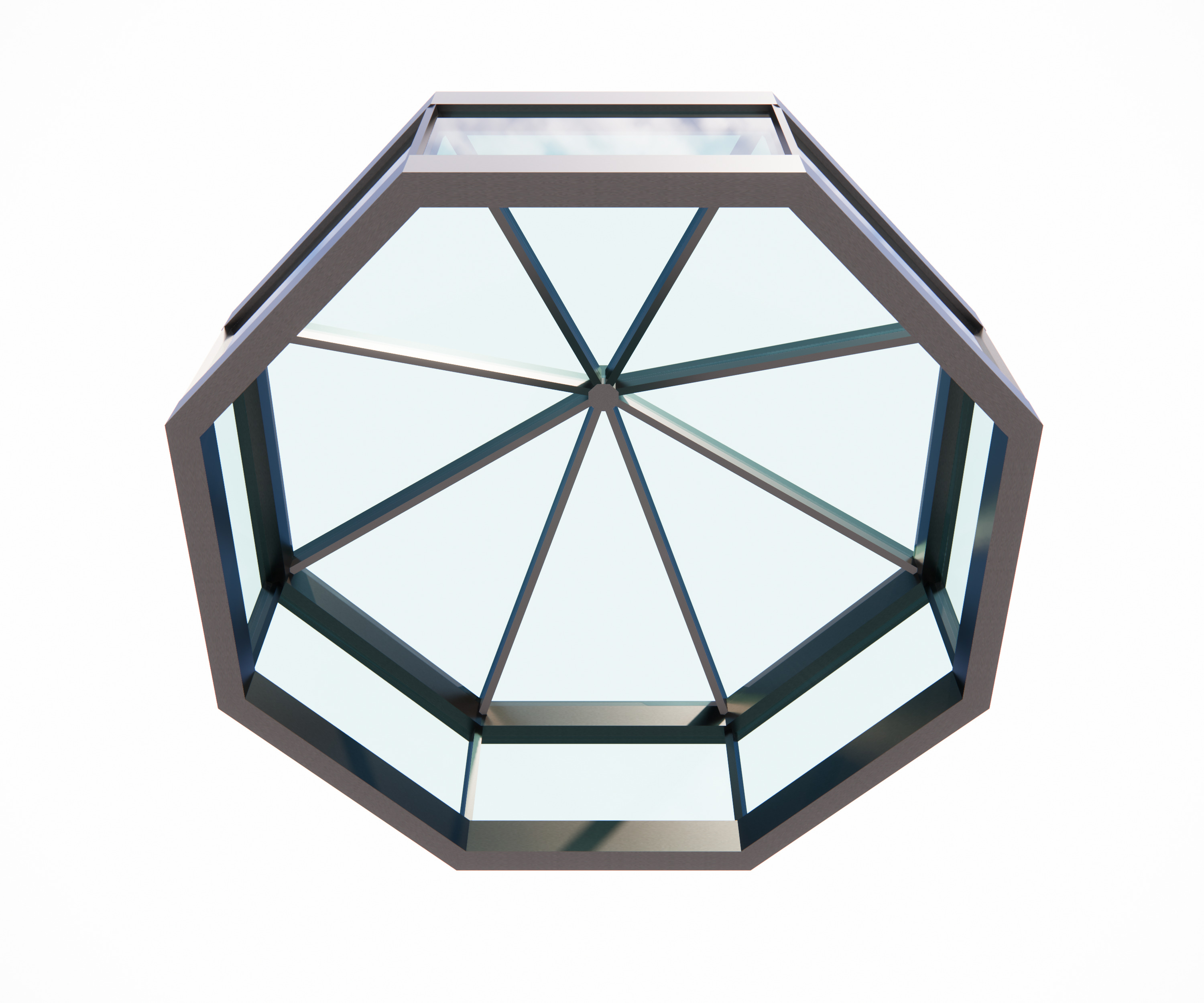 Hexagonal Glass Dome  3D model_2
