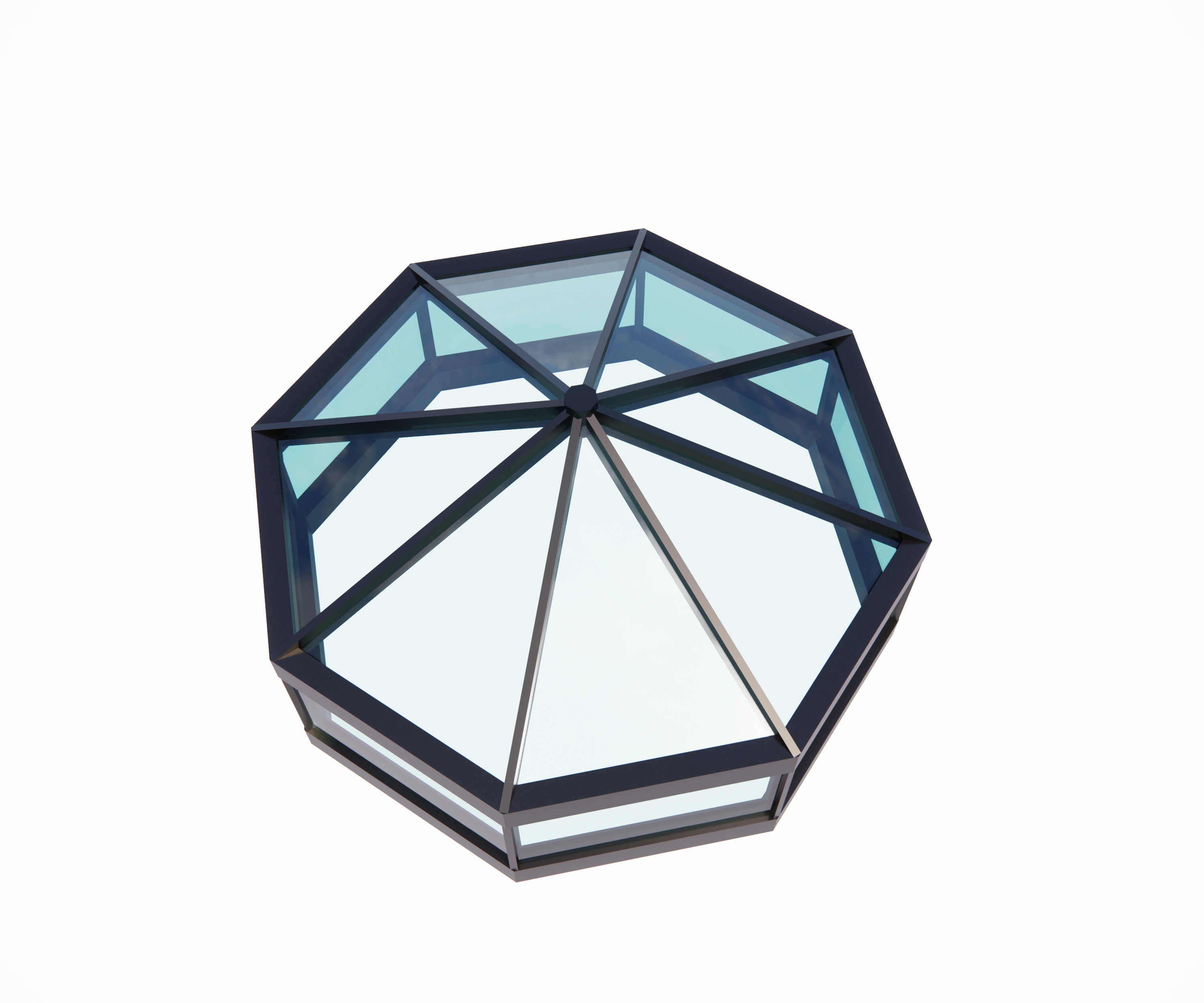 Hexagonal Glass Dome  3D model_1