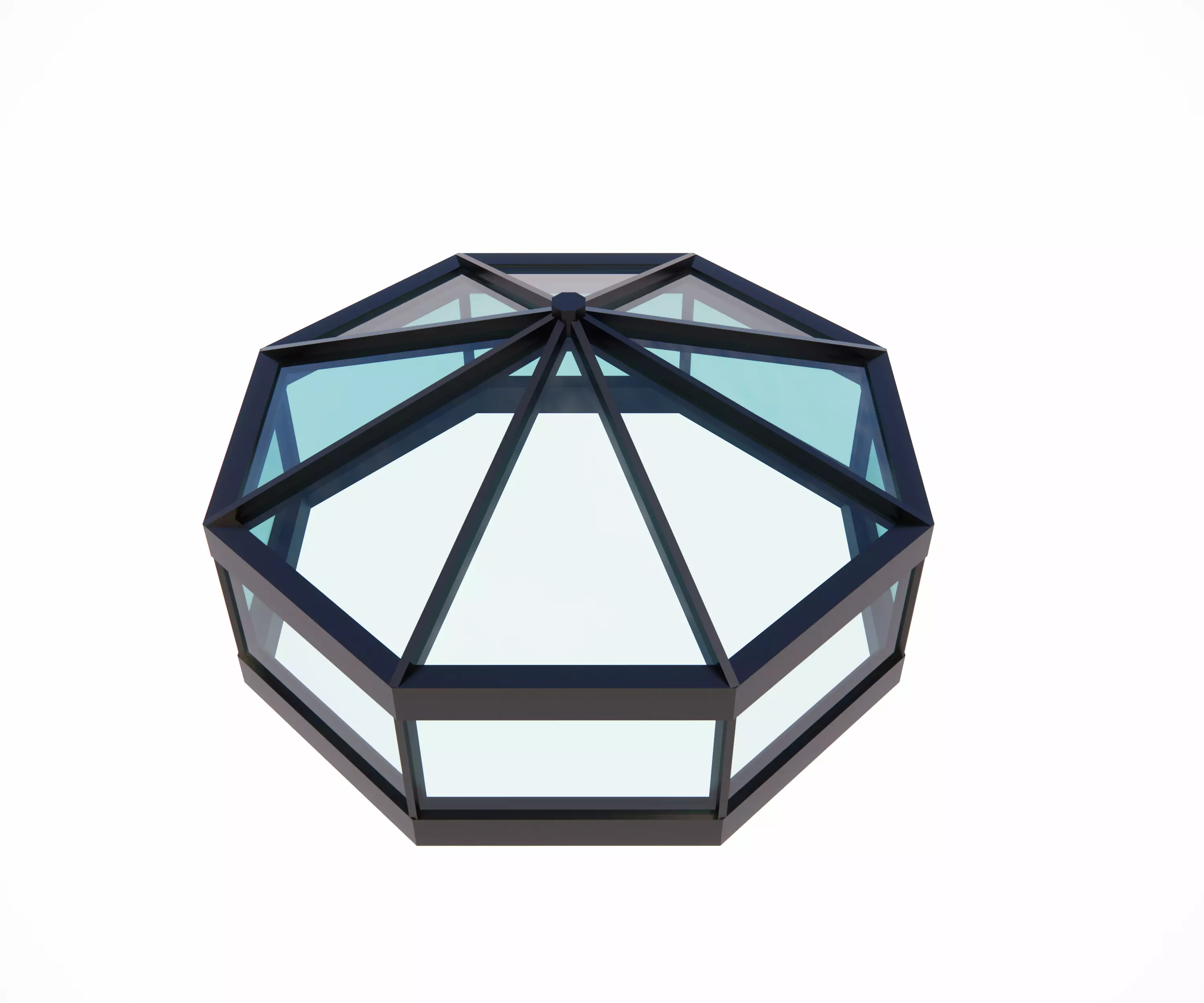 Hexagonal Glass Dome  3D model_0