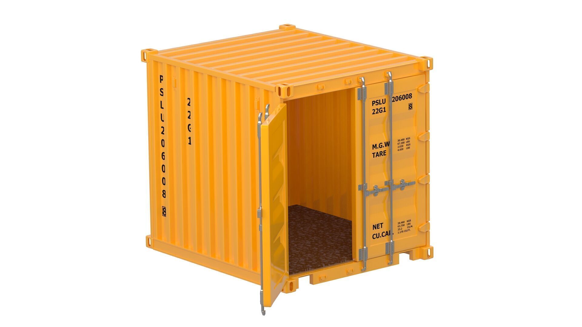 8ft Shipping Container Collection 3D model_21