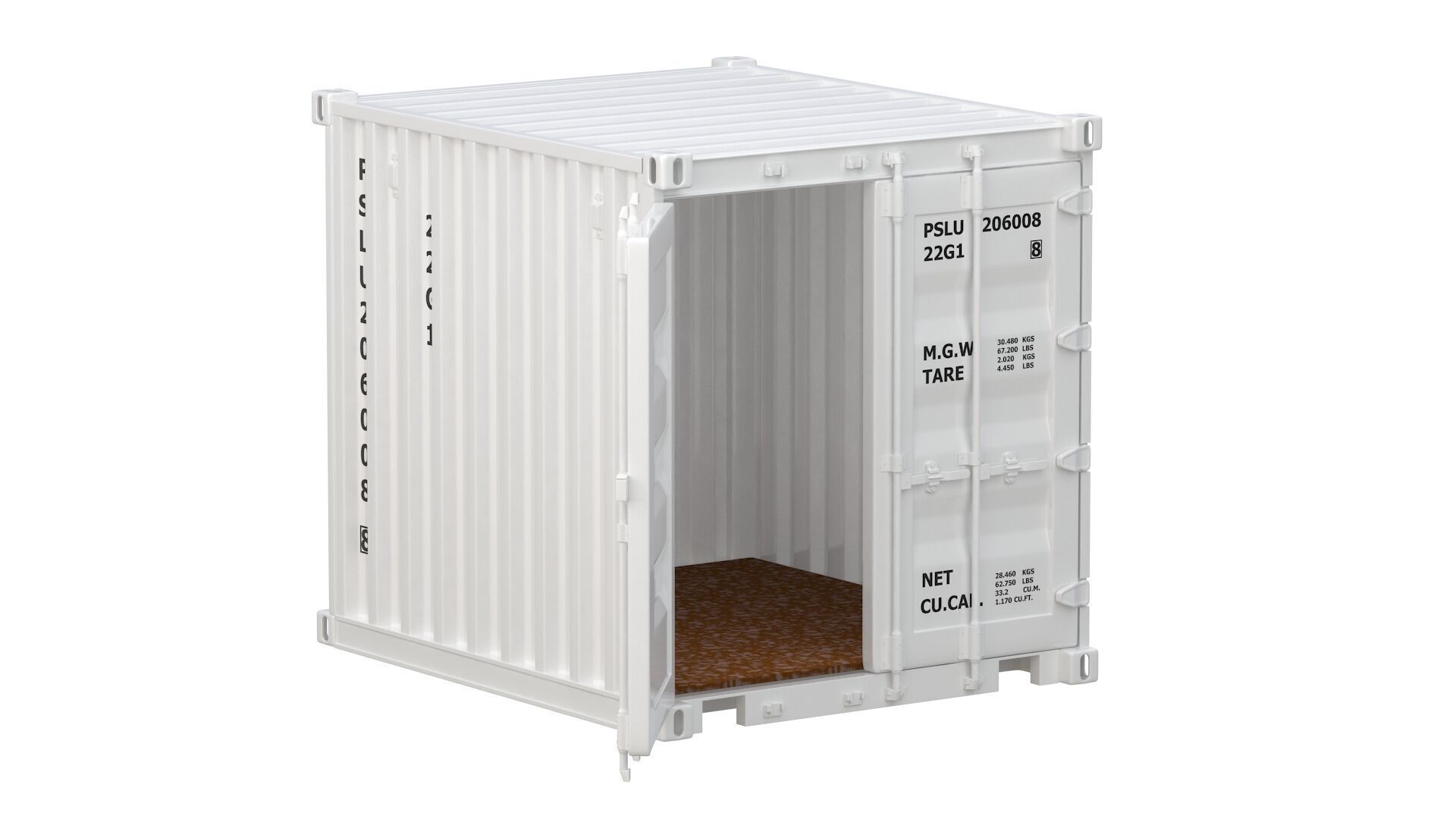 8ft Shipping Container Collection 3D model_48