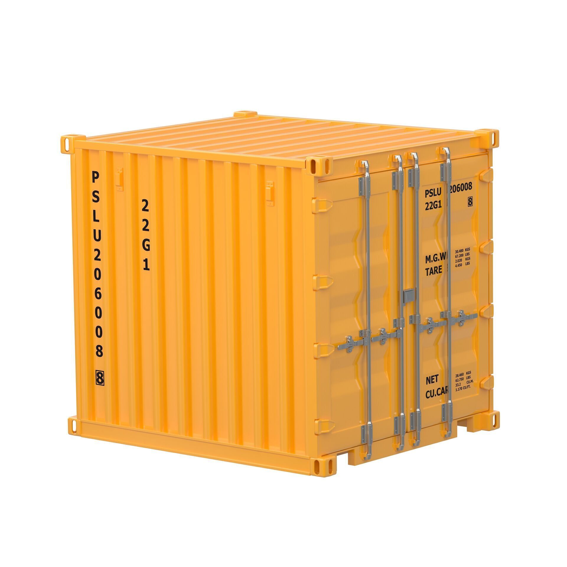 8ft Shipping Container Collection 3D model_19