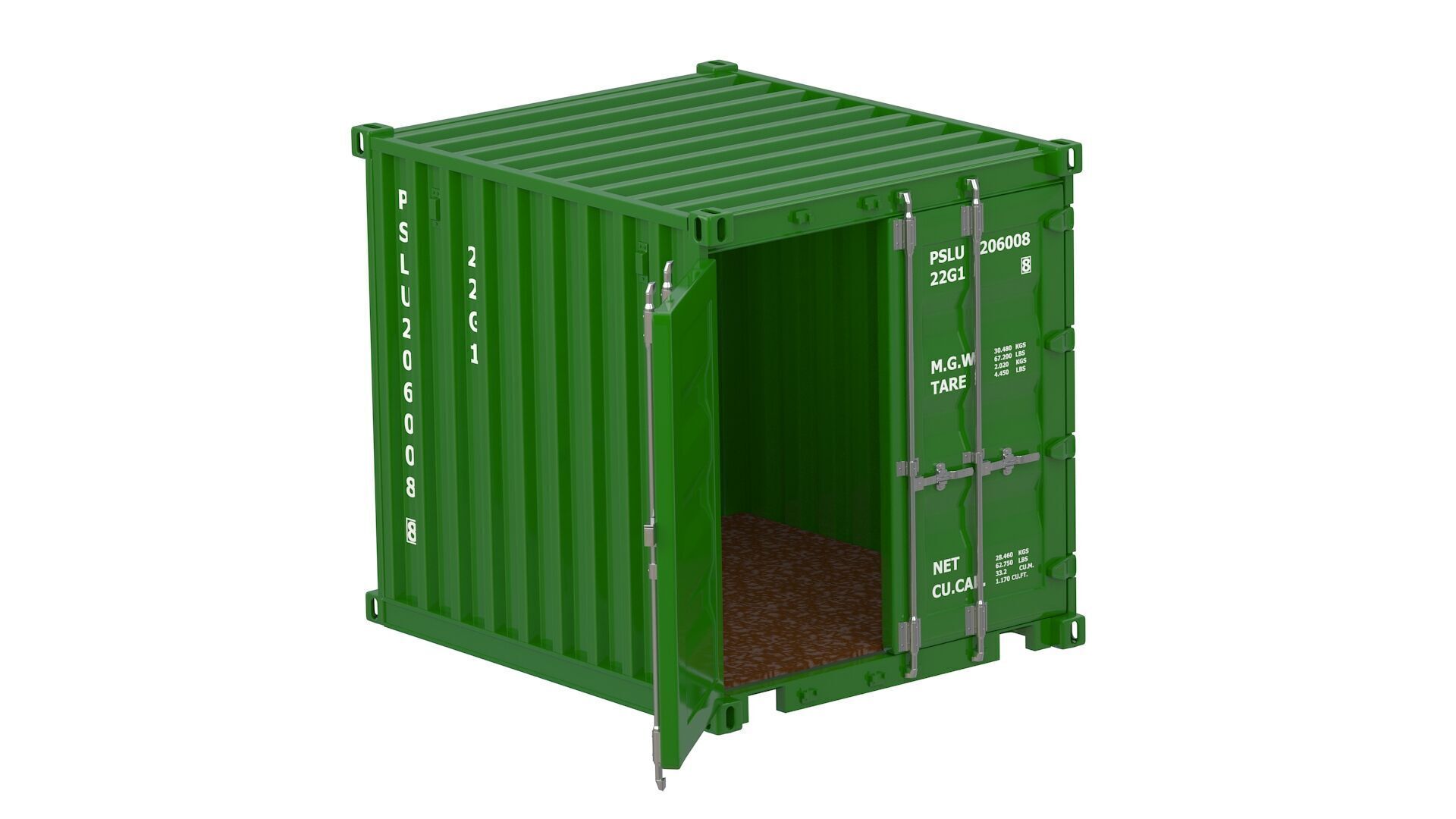 8ft Shipping Container Collection 3D model_39