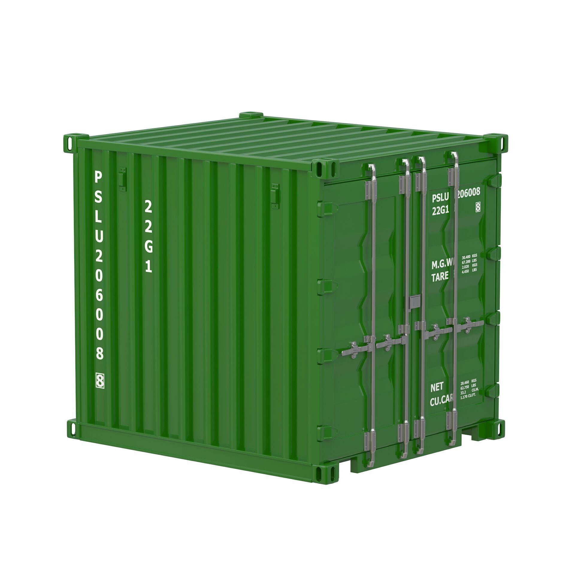 8ft Shipping Container Collection 3D model_37