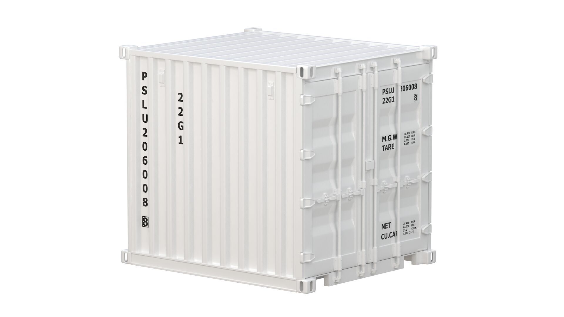 8ft Shipping Container Collection 3D model_47