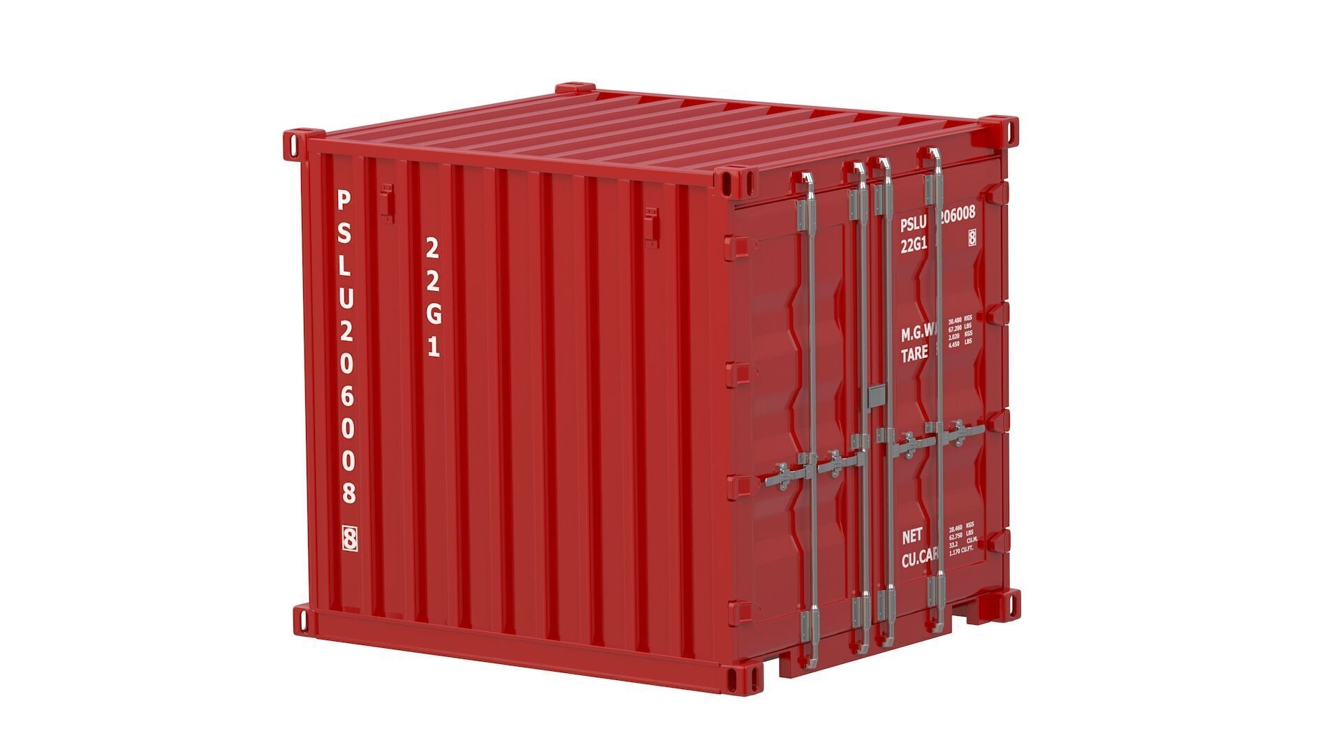 8ft Shipping Container Collection 3D model_2