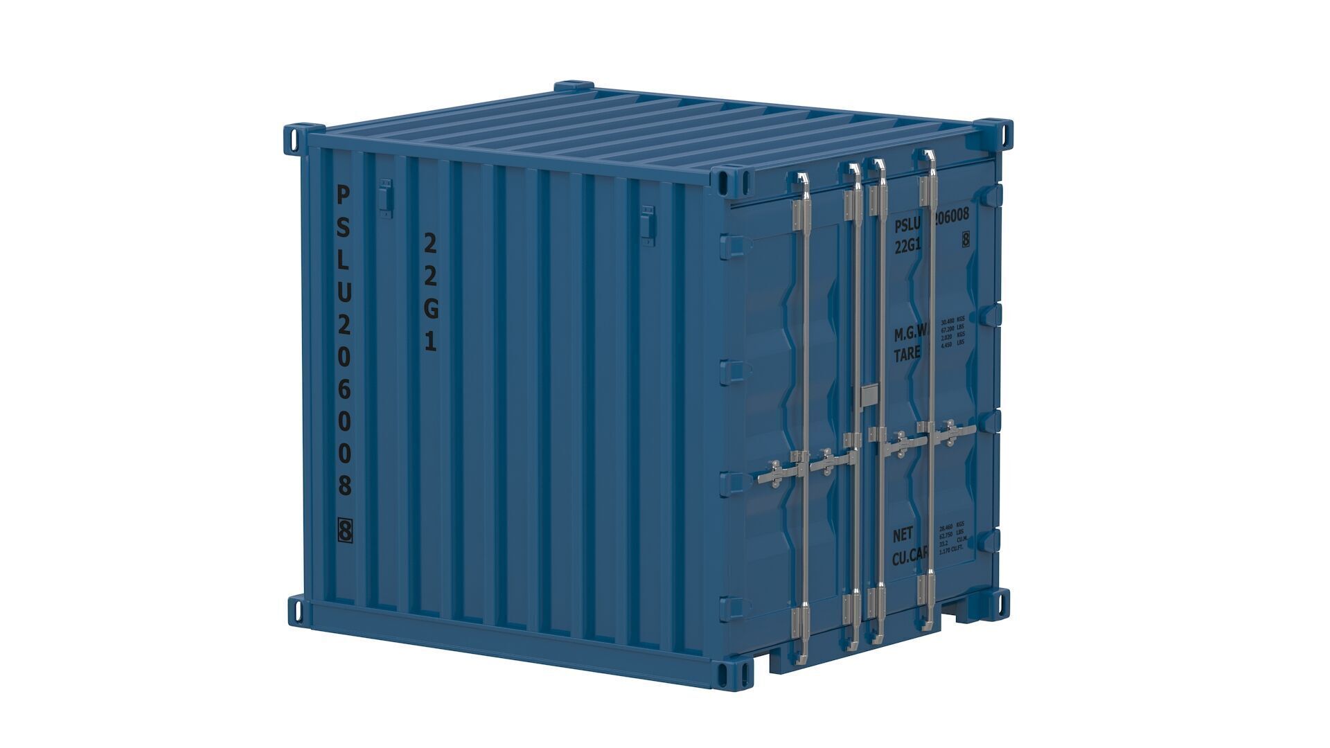 8ft Shipping Container Collection 3D model_11