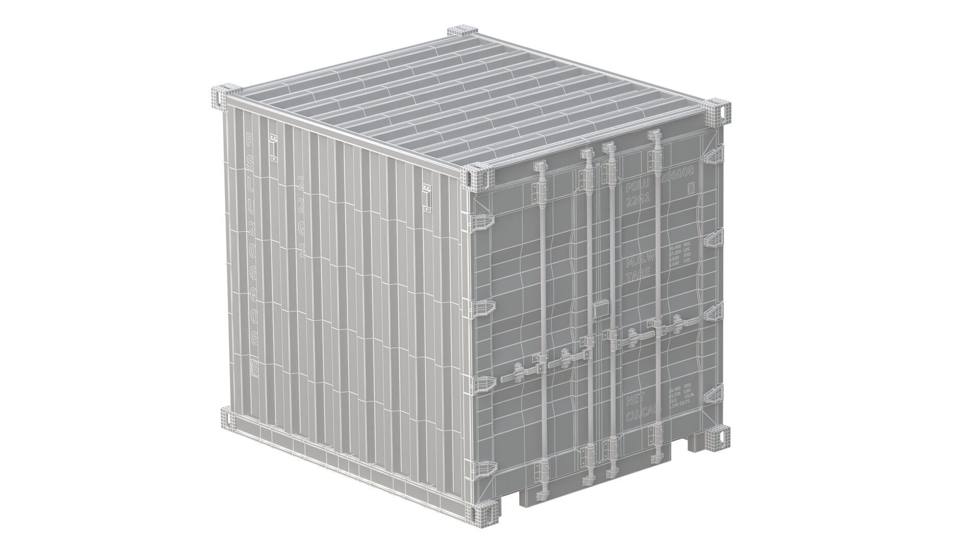 8ft Shipping Container Collection 3D model_57