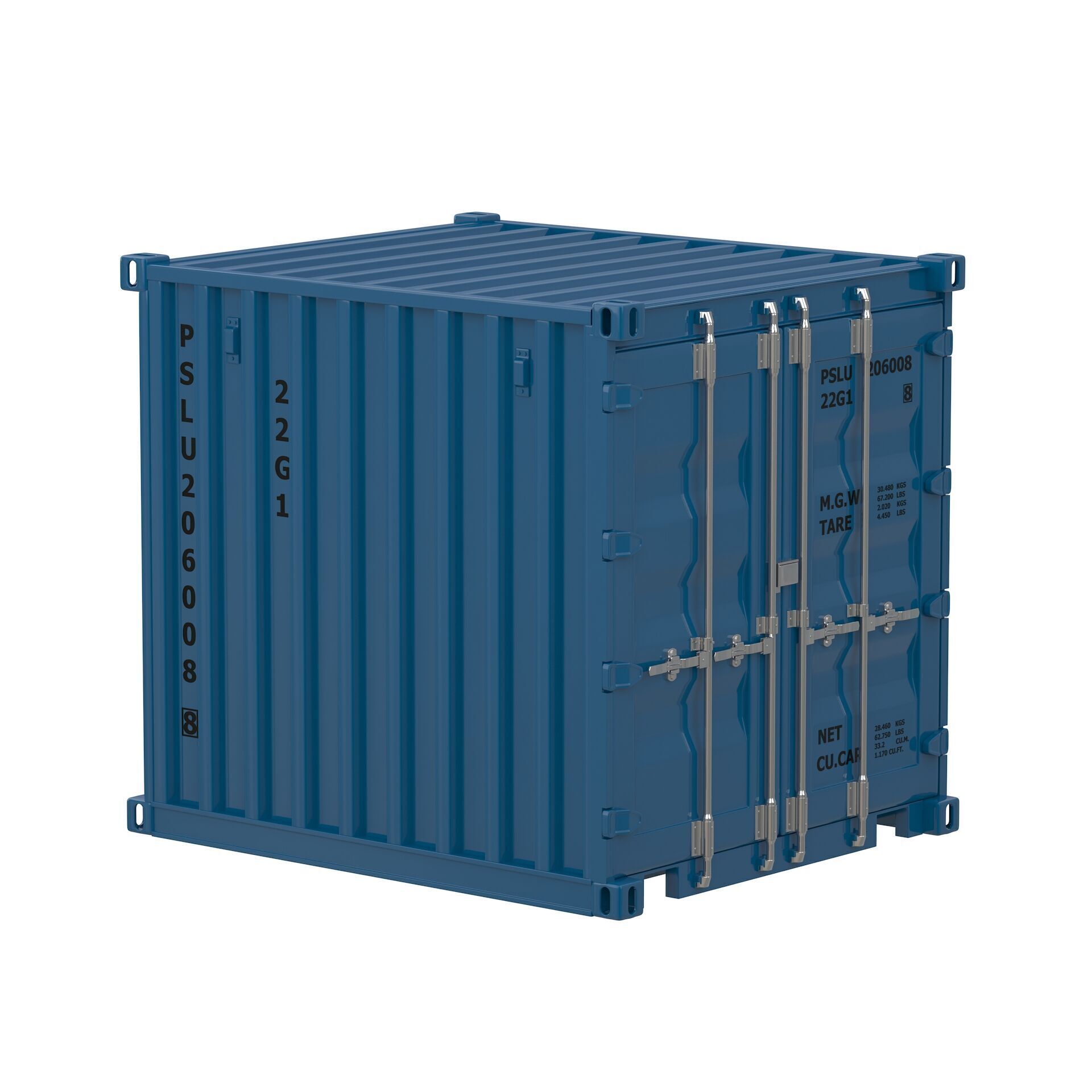8ft Shipping Container Collection 3D model_10