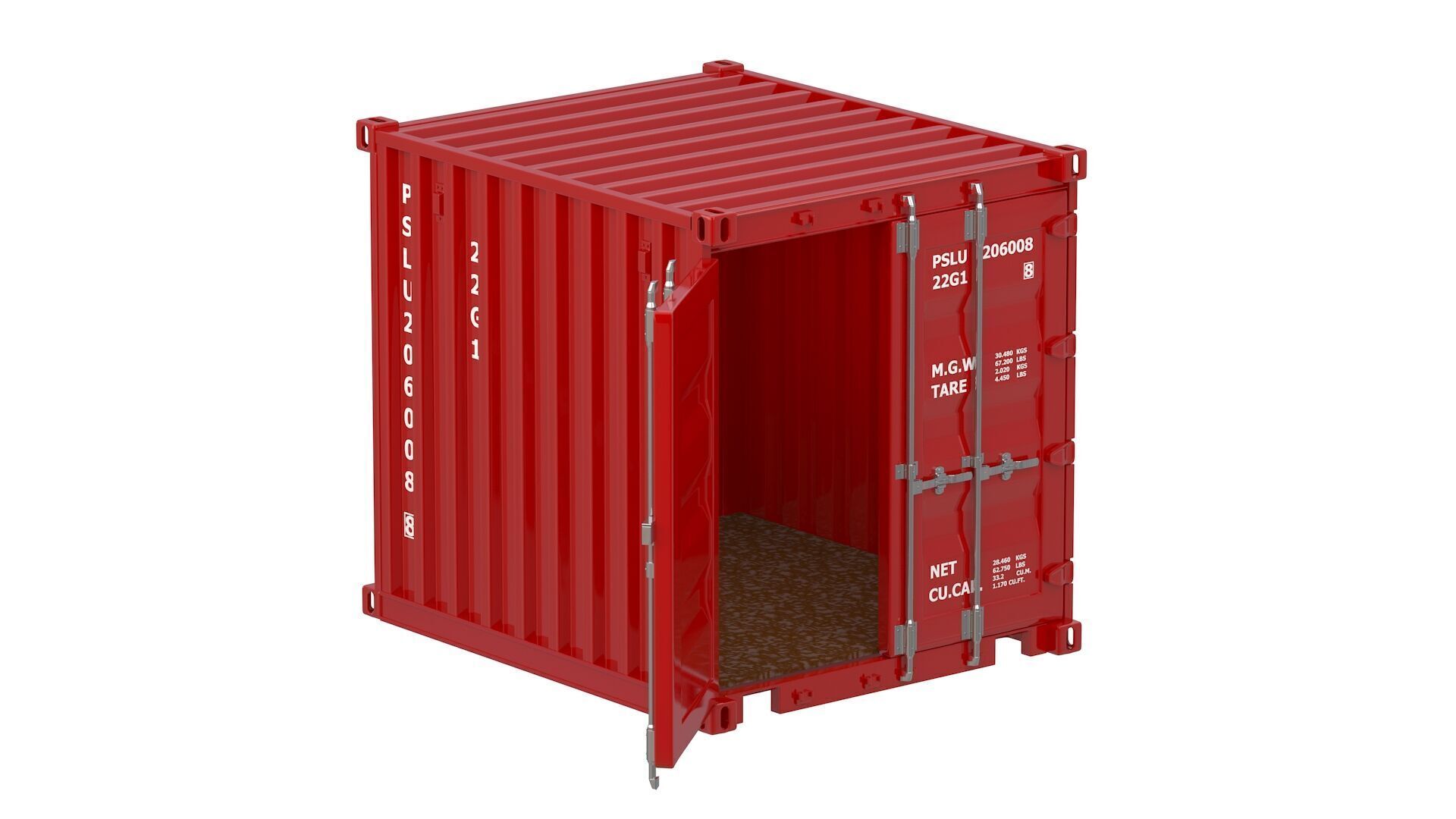 8ft Shipping Container Collection 3D model_3