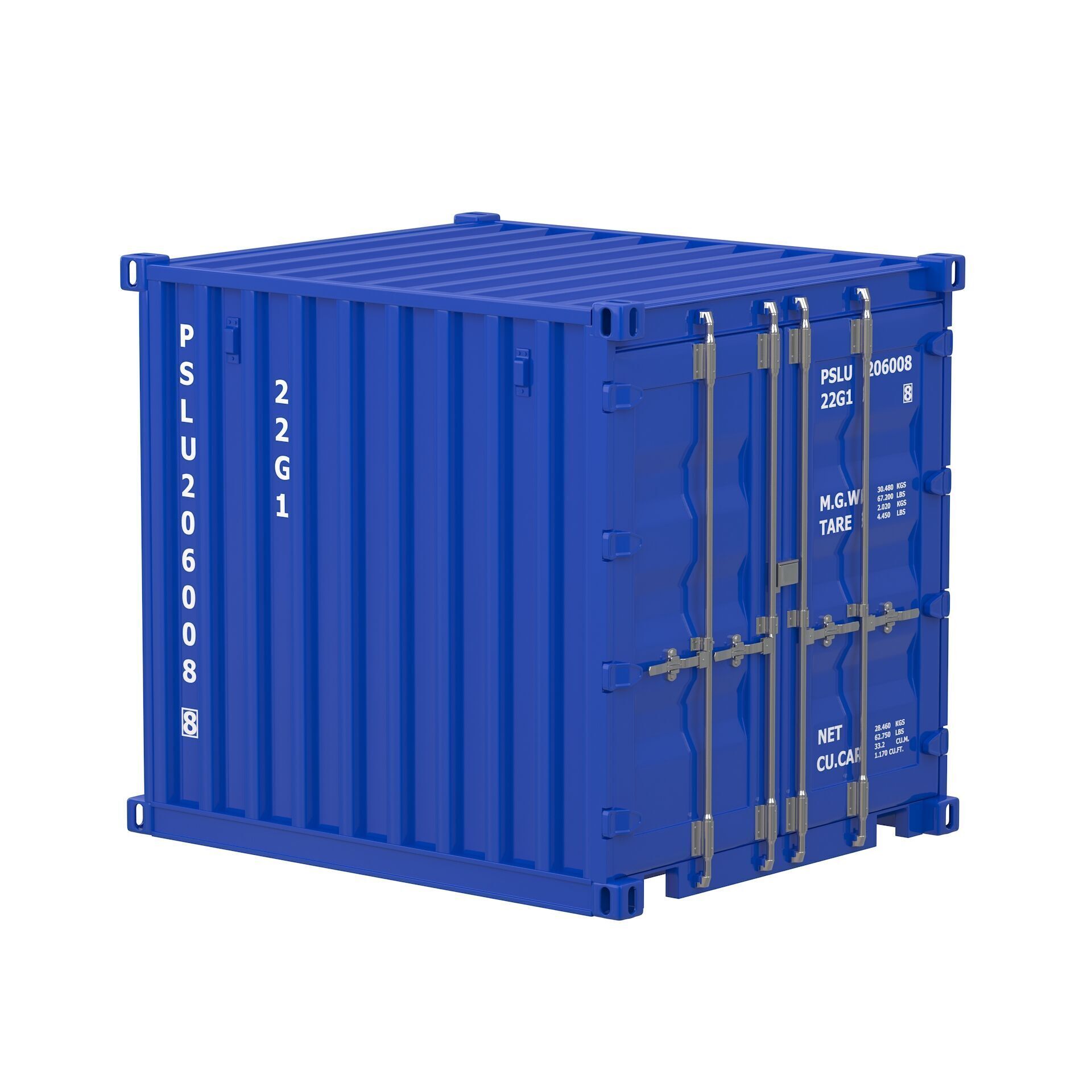 8ft Shipping Container Collection 3D model_28