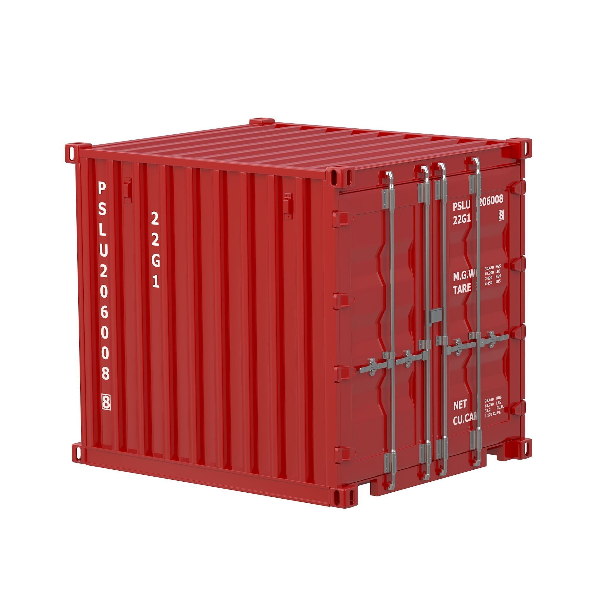 8ft Shipping Container Collection 3D model_1