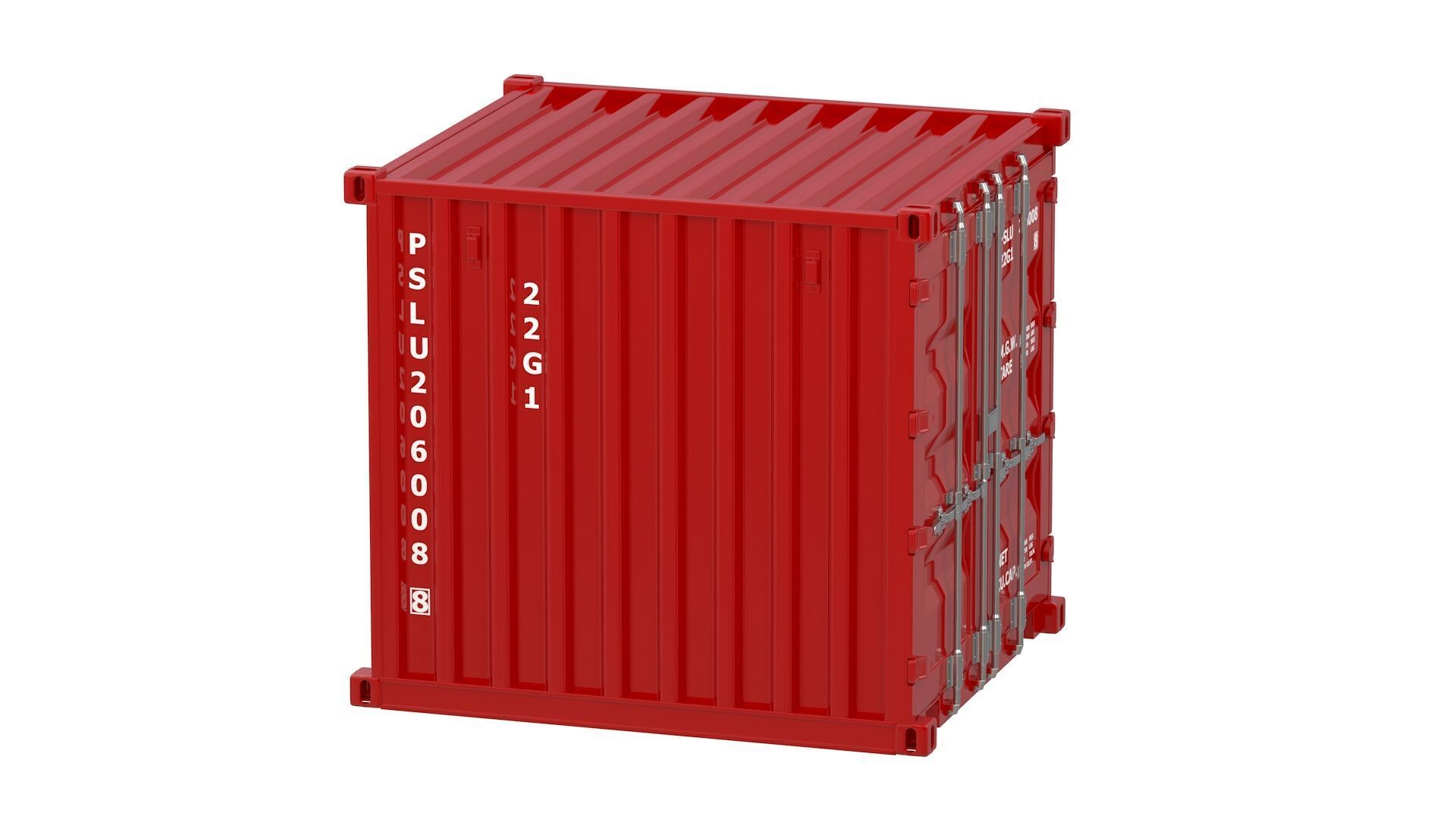 8ft Shipping Container Collection 3D model_6