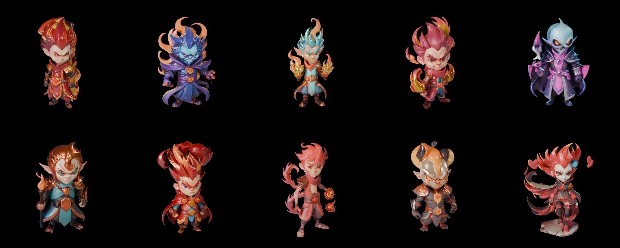 Base hero bundle 8 pack 100 fbx Low-poly 3D model_15